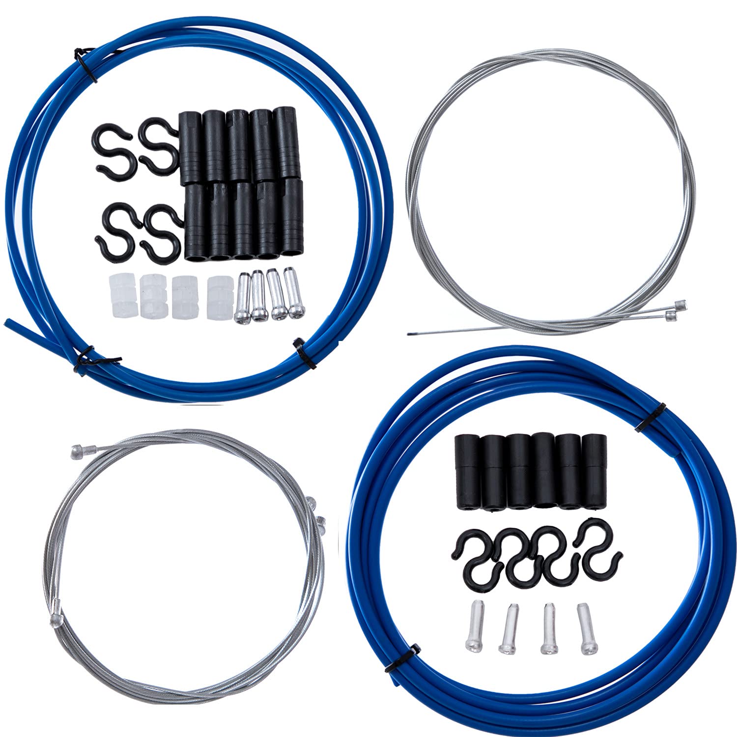 YBEKI Universal Bicycle Brake and Shifter Cable Kit - 2-in-1 Durable MTB/Road Bike Cable Housing Set for Smooth Gear Shifting & Reliable Braking | Perfect for Mountain Biking, Commuting & Road Cycling