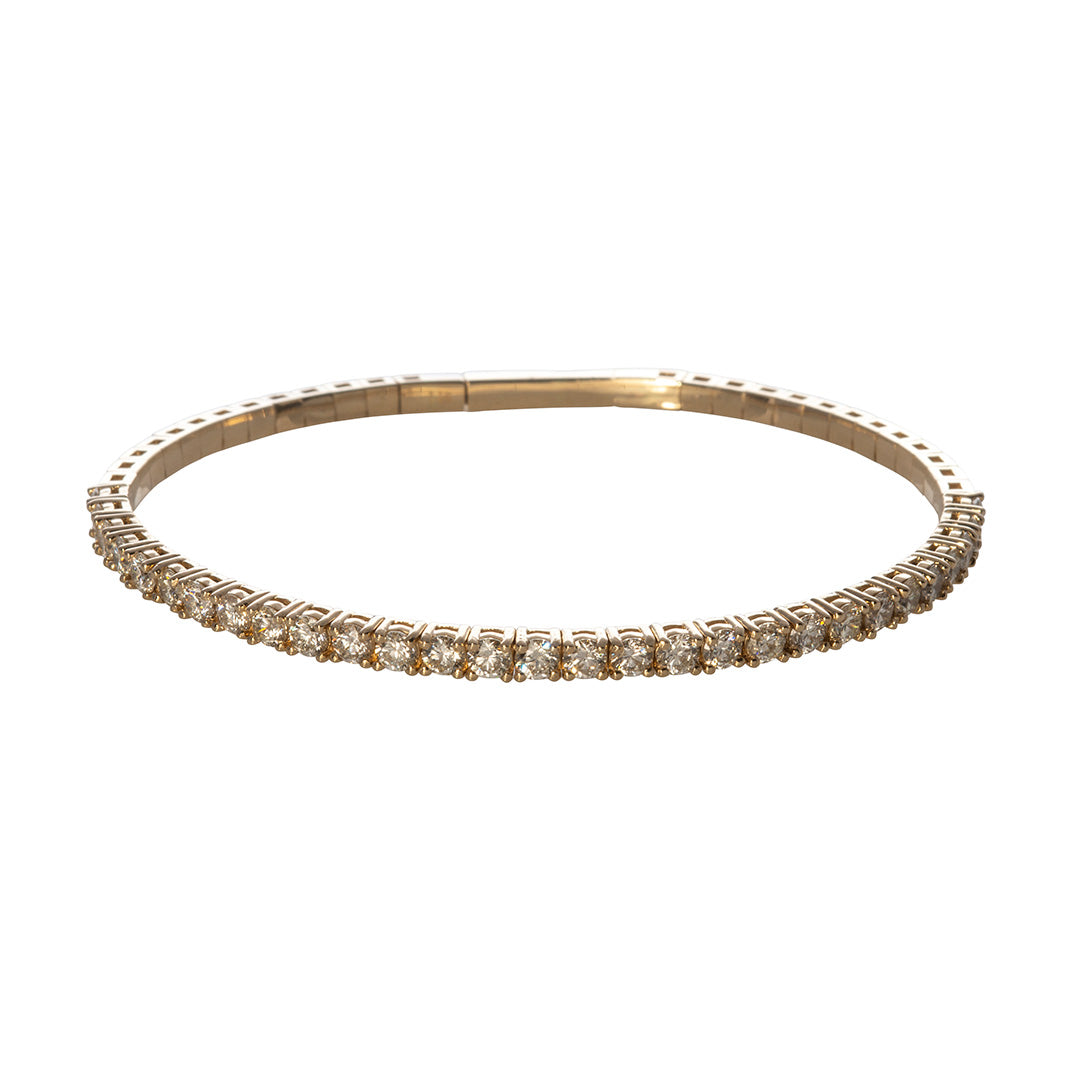 3ctw Diamond 14K Yellow Gold Flexible Tennis Bangle Bracelet for Women - Elegant Jewelry Gift for Anniversary, Wedding & Special Occasions