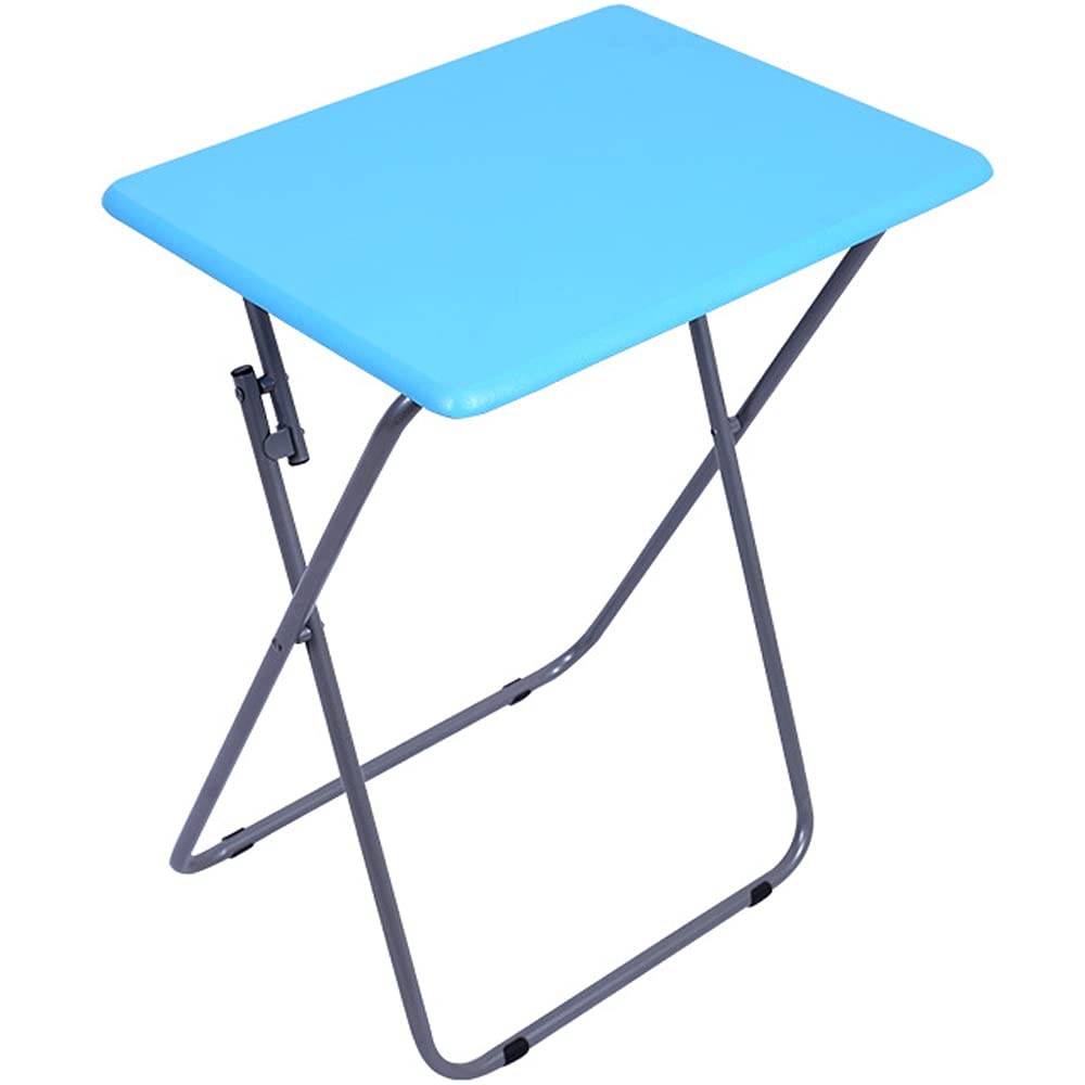 QSYY Folding TV Tray Table - Portable & Stable Laptop Desk for Home Office, No Assembly Space-Saving Design - Perfect for Dining, Sofa, Bedroom & Study Use (Blue)