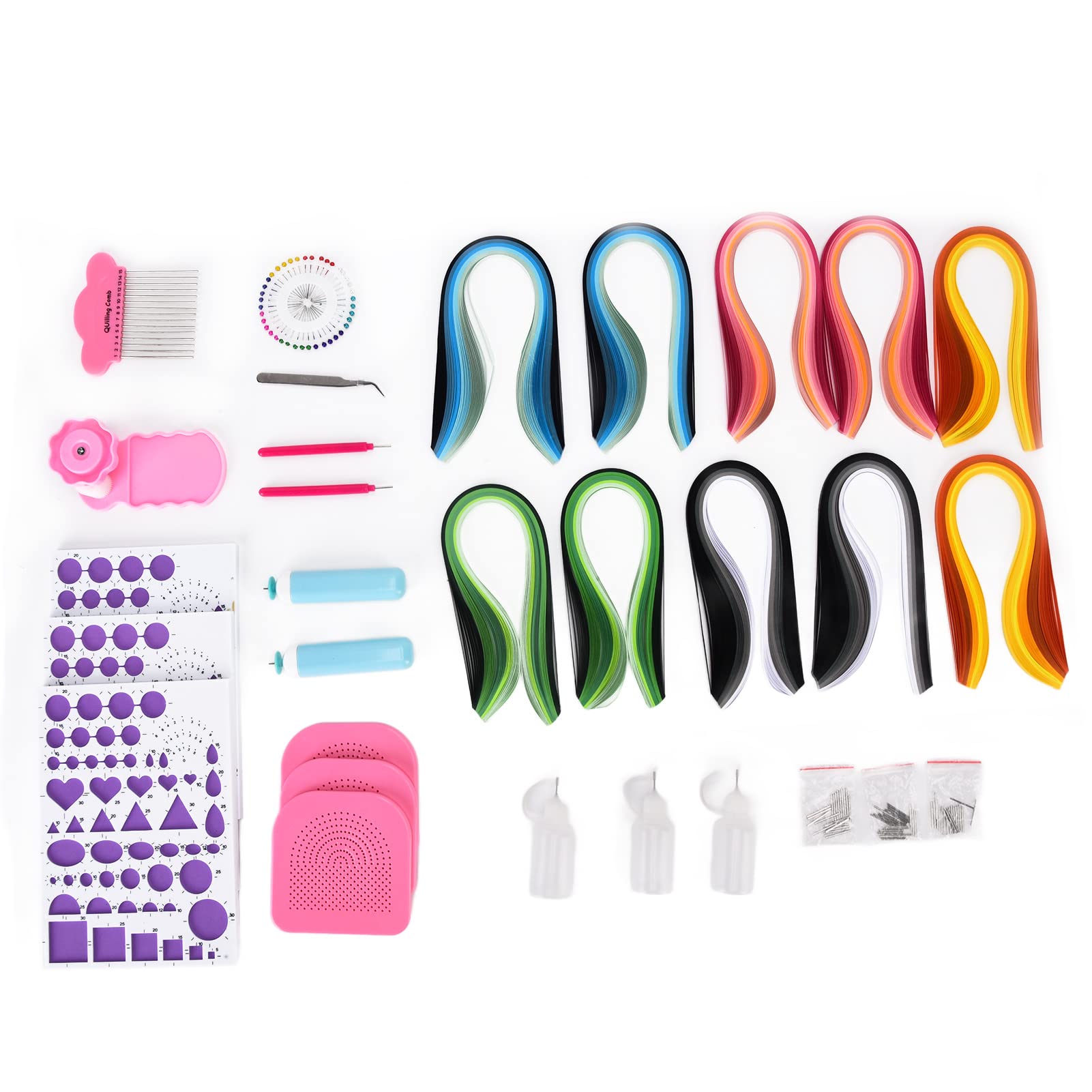 Beginners Paper Quilling Kit - 1000 Pre-Cut Paper Strips, Electric Quilling Pen, Template Board & Essential Tools for DIY Craft Projects - Perfect for Card Making, Scrapbooking & Home Decor