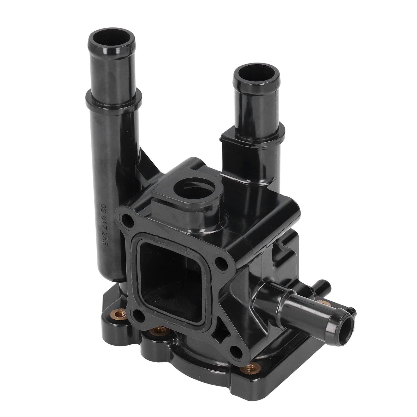 Acouto Black Plastic Car Thermostat Housing Cover 96817255 - Engine Cooling System Replacement Part for Improved Temperature Regulation | Perfect for DIY Auto Repairs & Vehicle Maintenance