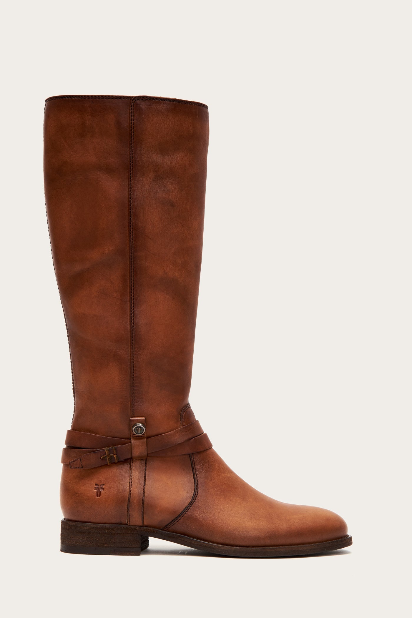 Vintage Melissa Belted Tall Wide Calf Boots - Pre-Owned Leather Ankle Booties for Women | Perfect for Fall Fashion, Casual Outfits & Night Out Looks
