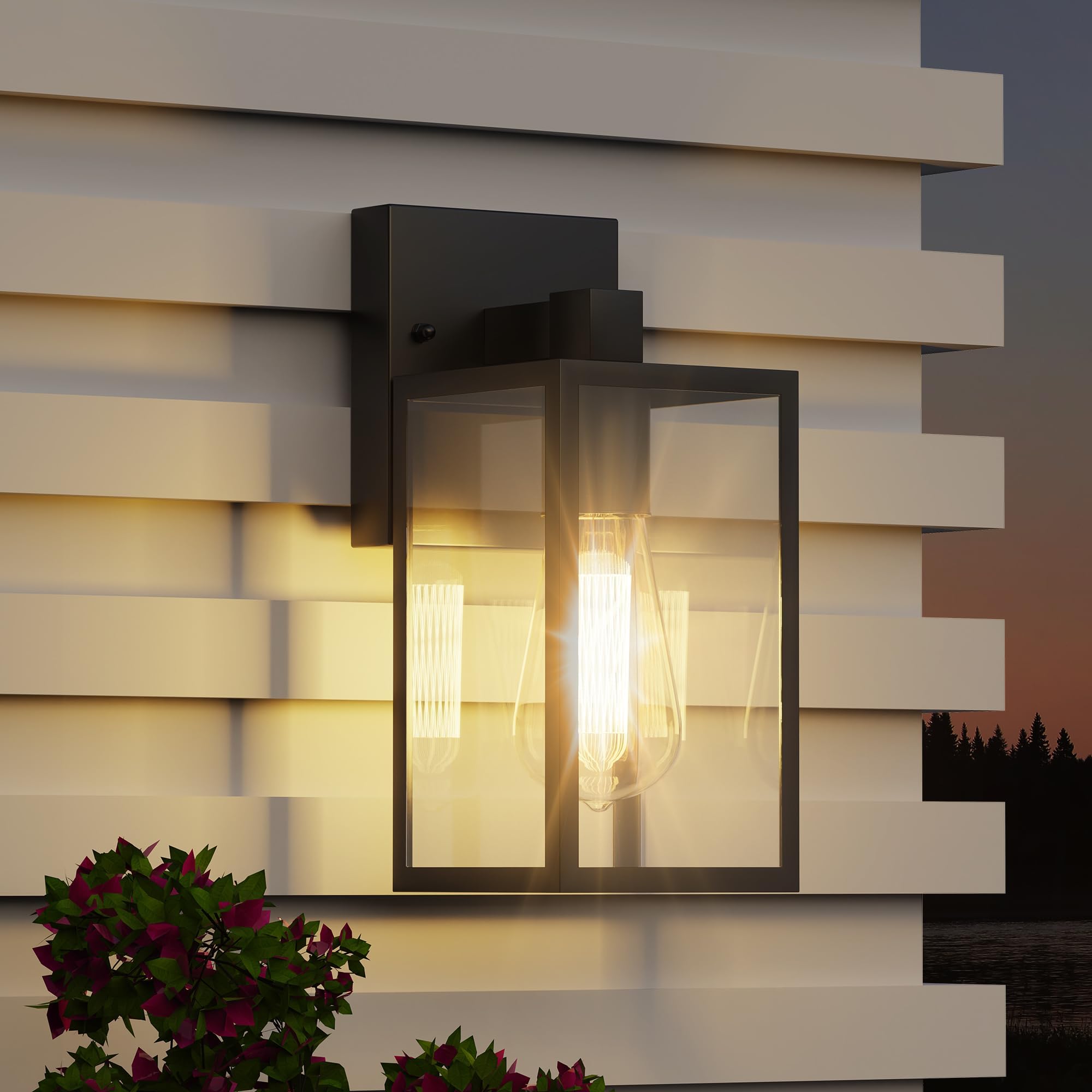 Outdoor LED Wall Light Fixture - Waterproof Exterior Porch Light, Black Coach Sconce for House, Patio, Garage & Entryway | Perfect for Front Door Lighting, Pathway Illumination & Outdoor Security