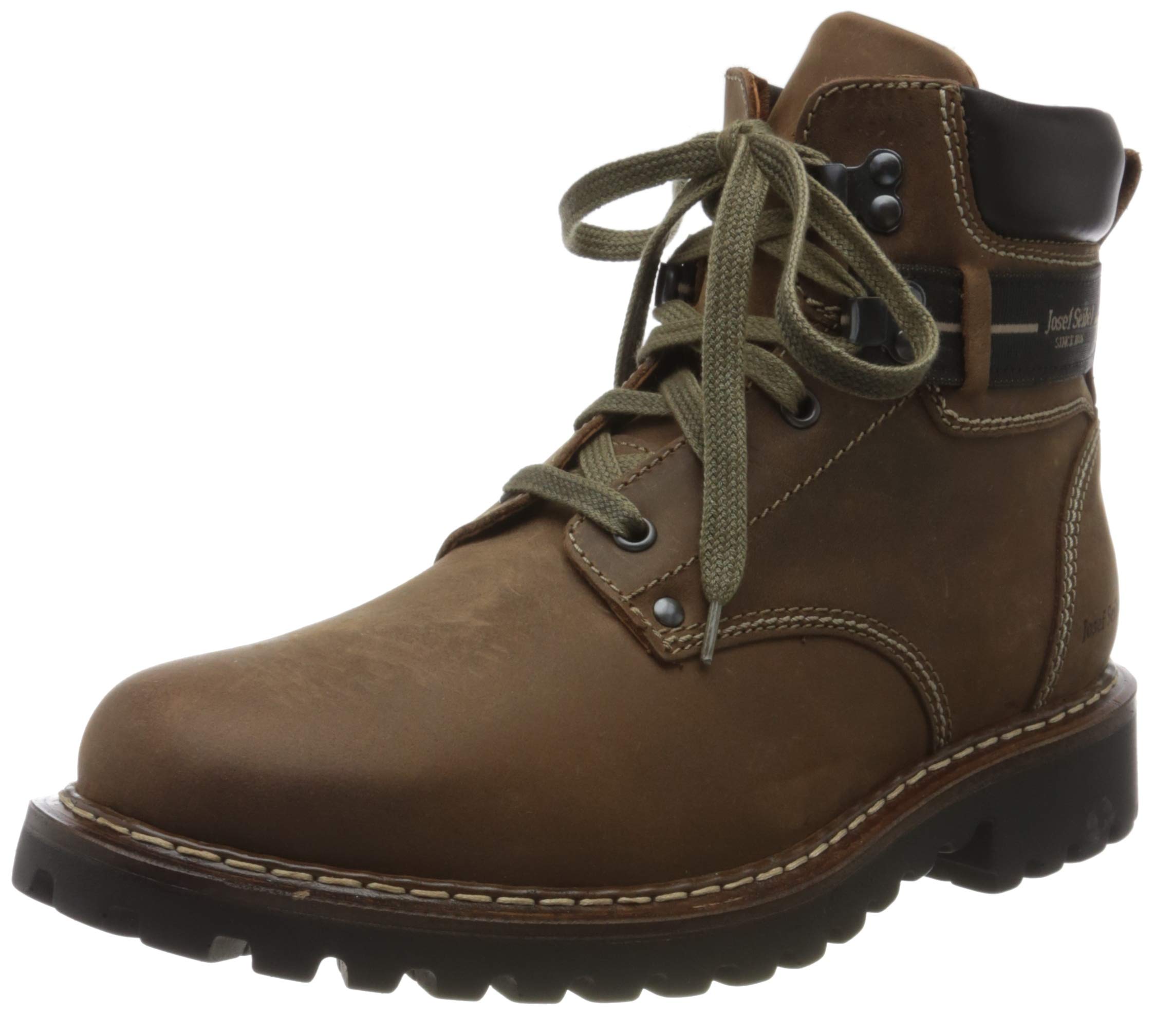 Josef Seibel Men's Combat Boots - Durable Leather Military Style Boots for Hiking, Work & Outdoor Adventures