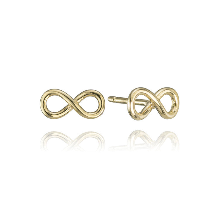 18K Yellow Gold Infinity Stud Earrings for Women - Dainty & Elegant Jewelry Gift for Her - Perfect for Everyday Wear, Date Night & Special Occasions