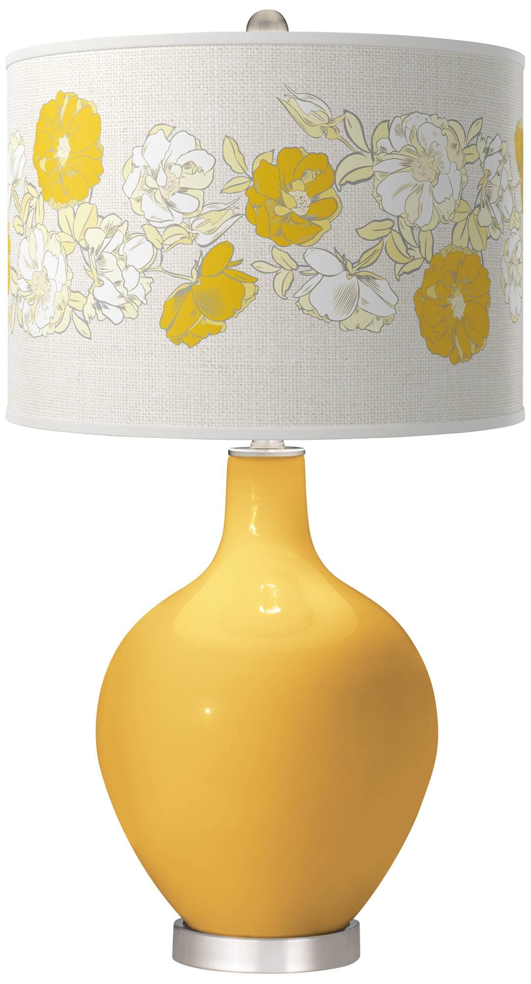 Goldenrod Rose Bouquet OVO Table Lamp - Elegant Home Decor for Living Room, Bedroom & Office - Romantic Lighting for Weddings & Special Occasions