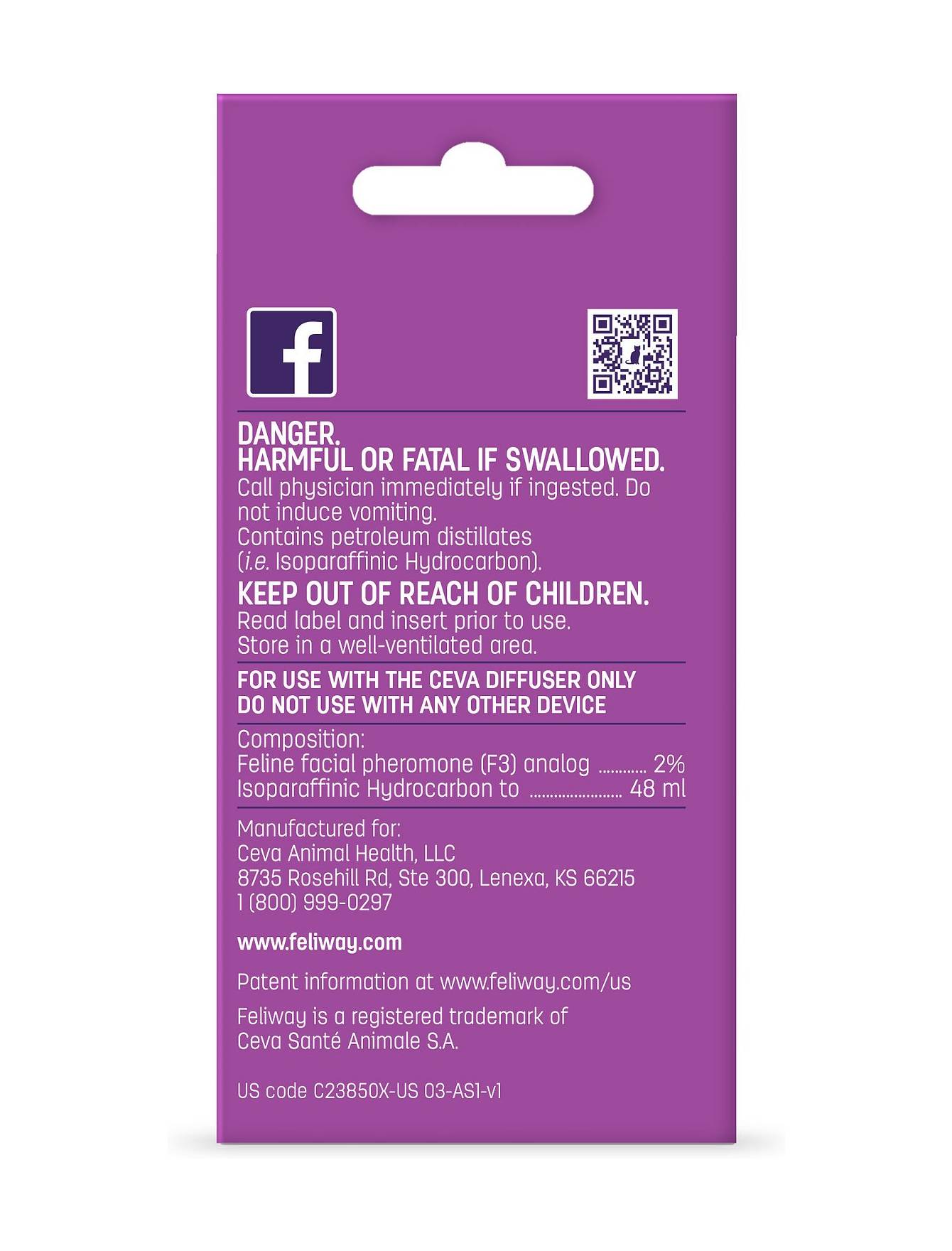 Feliway Refill for Cats 48ml - Calming Pheromone Diffuser Refill - Reduce Stress & Anxiety in Cats - Perfect for Travel, Vet Visits & Multi-Cat Homes
