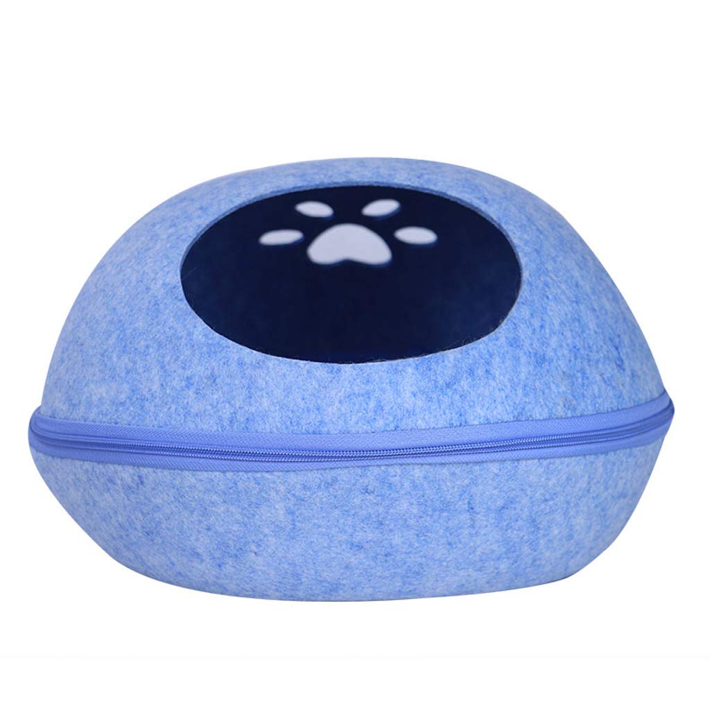 ZSCLLCQ Washable Removable Pet Bed - All Seasons Universal Dog & Cat Kennel, Semi-Enclosed Winter House with Soft Mat (Blue) - Perfect for Indoor Cozy Sleeping & Crate Training