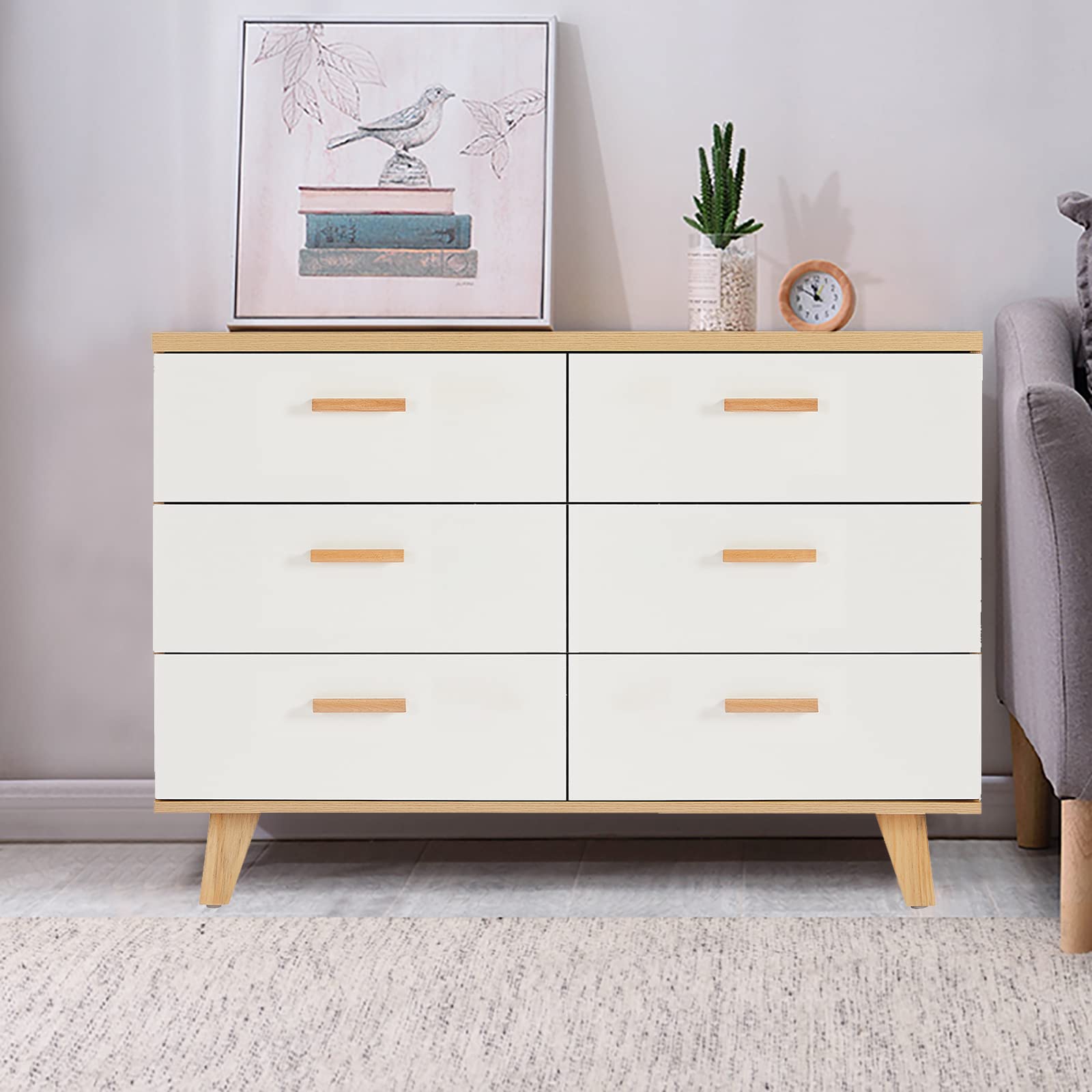 Modern 6-Drawer Wooden Dresser - 30.3