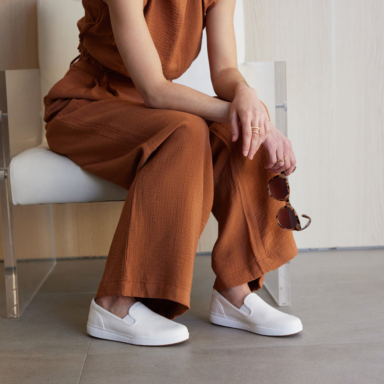 Abeo Ayla Neutral White Canvas Shoes - Comfortable & Stylish Sneakers for Women - Perfect for Casual Wear, Walking & Everyday Outfits