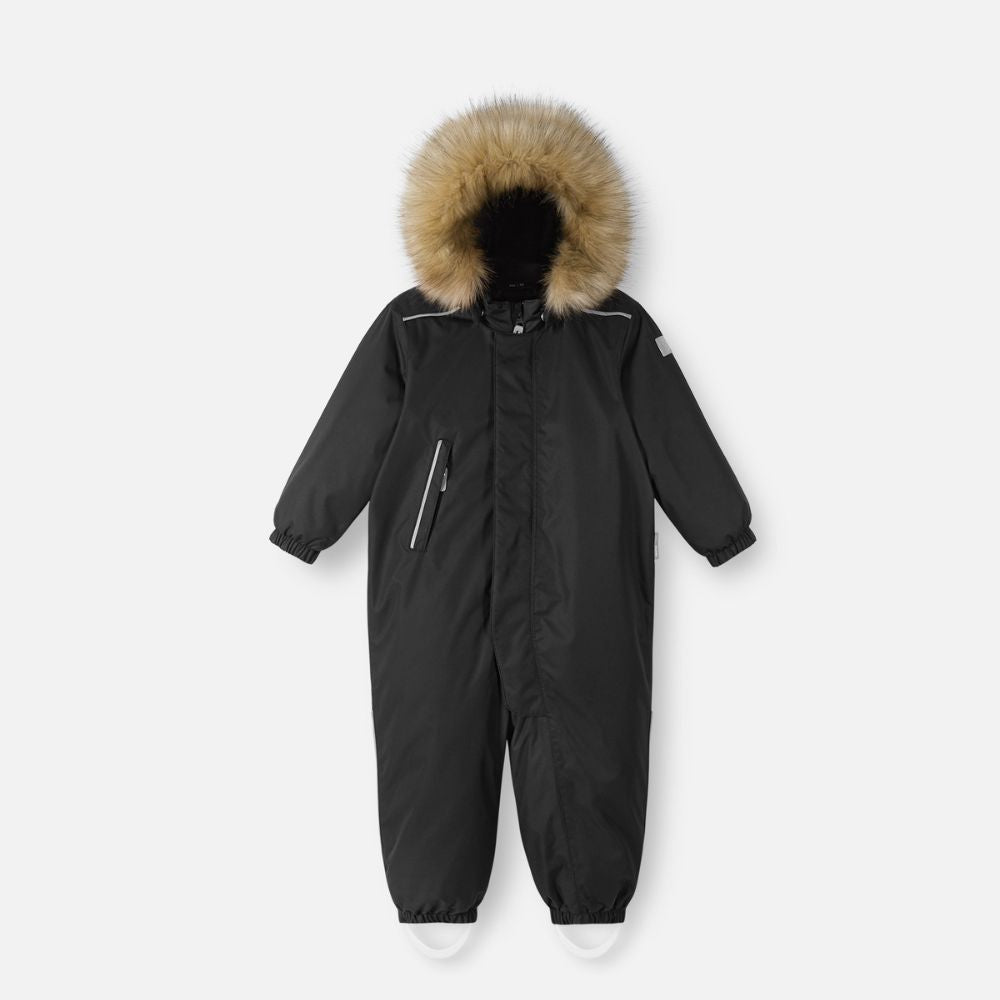 Reima Gotland Baby Snowsuit - Waterproof Winter Jacket & Pants Set for Infants & Toddlers (Black) - Perfect for Snow Play, Skiing & Cold Weather Adventures