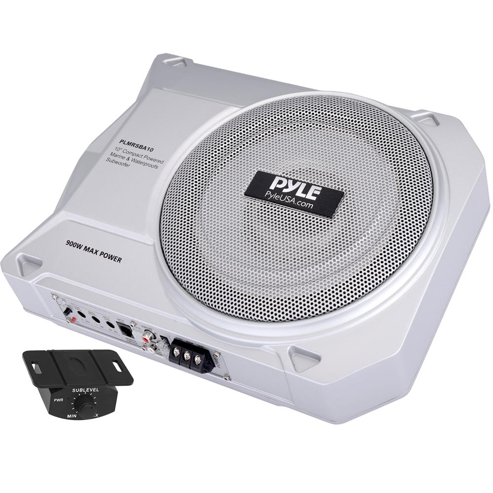 Premium Marine Grade Slim Active Subwoofer - High-Performance Waterproof Bass Speaker for Boats, Cars & Outdoor Adventures