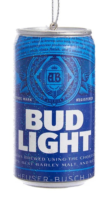 3 Pack Bud Light Beer Can Christmas Ornaments - Festive Holiday Decor for Tree, Party & Home Bar Accessories