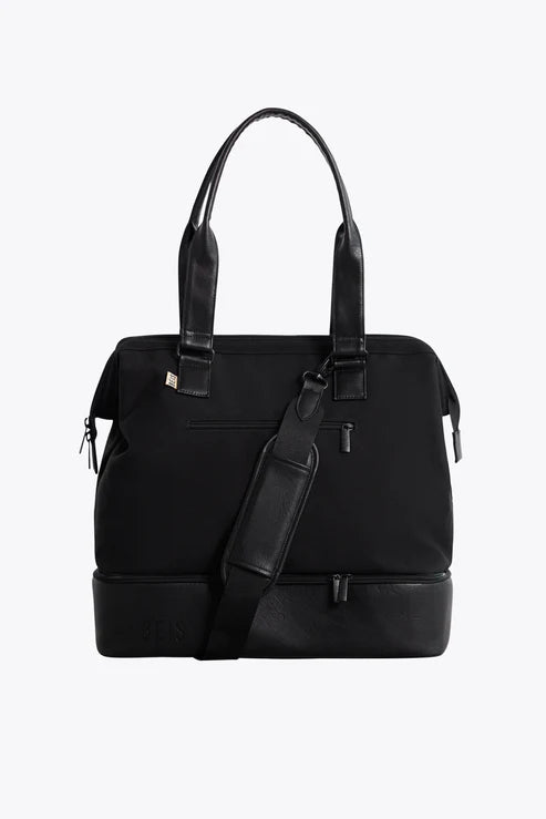 Mini Weekender Travel Bag in Black - Perfect for Weekend Getaways, Gym & Overnight Trips
