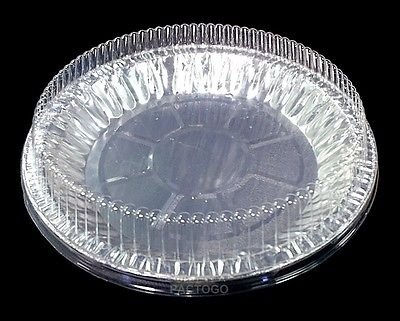 Handi-Foil 9 Inch Aluminum Pie Pans with Clear Plastic Dome Lids - Pack of 200 Disposable Deep 1