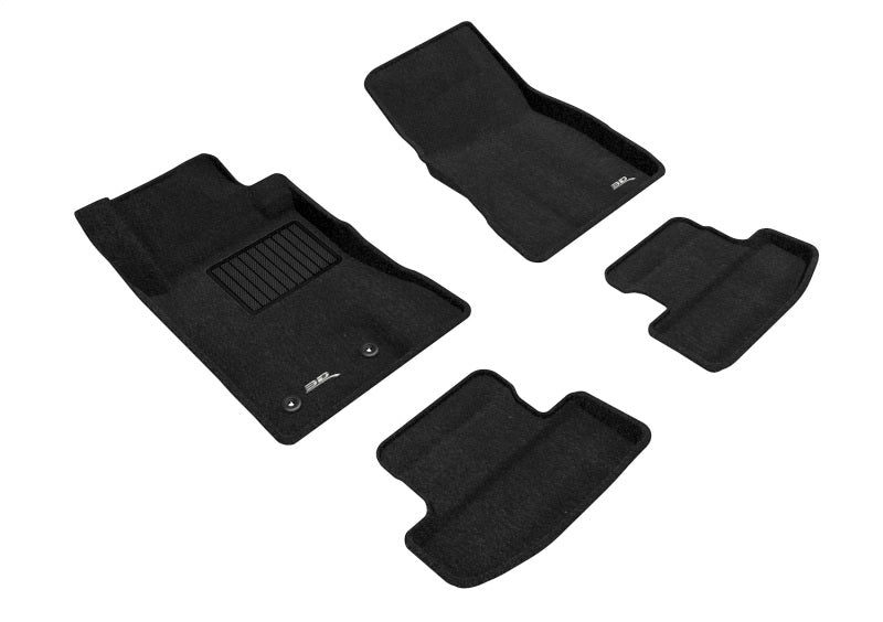 3D Maxpider Custom Fit Floor Mats for 2015-2022 Ford Mustang - Premium 1st & 2nd Row Car Mats with 2 Eyelets (Black) - All-Weather Protection & Easy Cleaning for Daily Driving & Road Trips