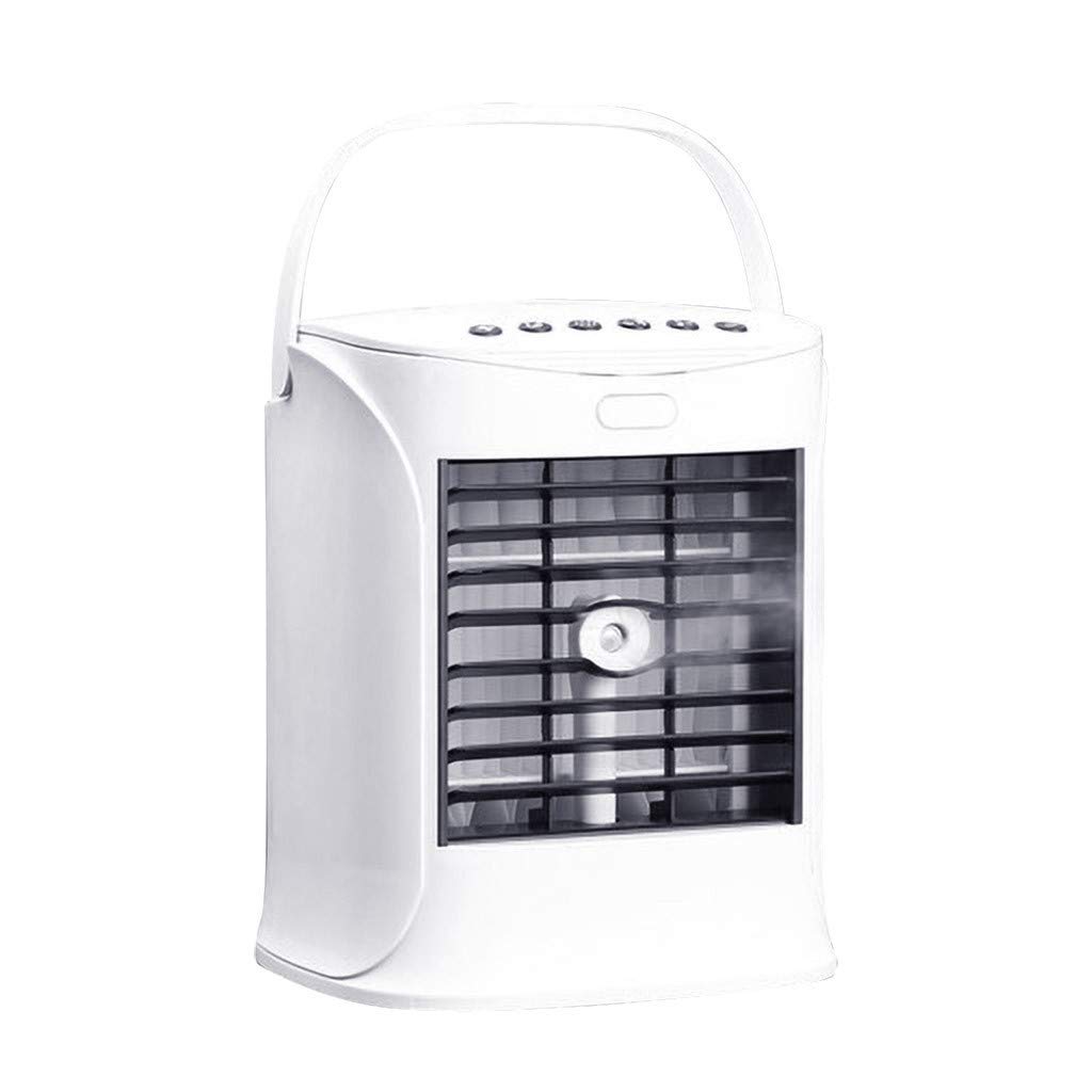 Pacoco Portable USB Air Conditioner & Fan - Mini Personal Cooling Device with Home Charging, Compact Refrigerator Function - Perfect for Office, Bedroom, Travel & Outdoor Use (White)