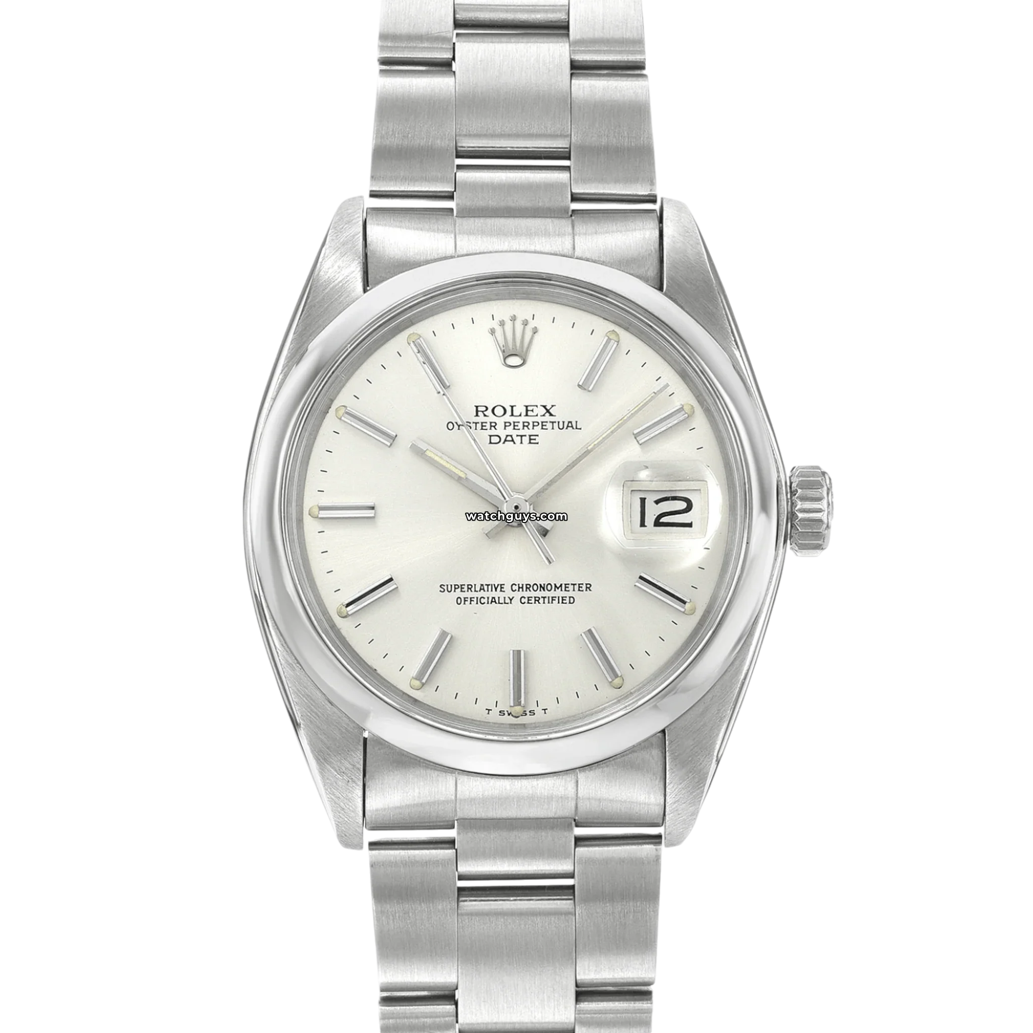 Authentic Rolex Date 1500 Silver Stainless Steel Watch - Luxury Dress Watch for Men, Perfect for Business, Formal Events & Special Occasions