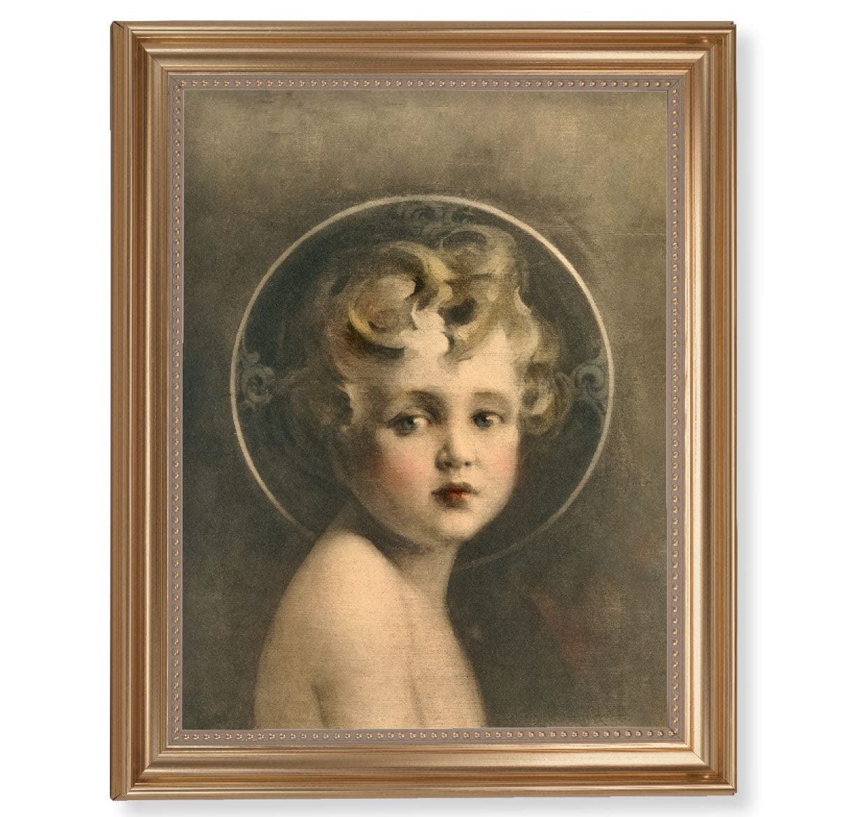 Light of the World Framed Wall Art - Extra Large Classic Gold Leaf Fluted Frame with Beaded Edge - Religious Home Decor for Living Room, Bedroom & Church