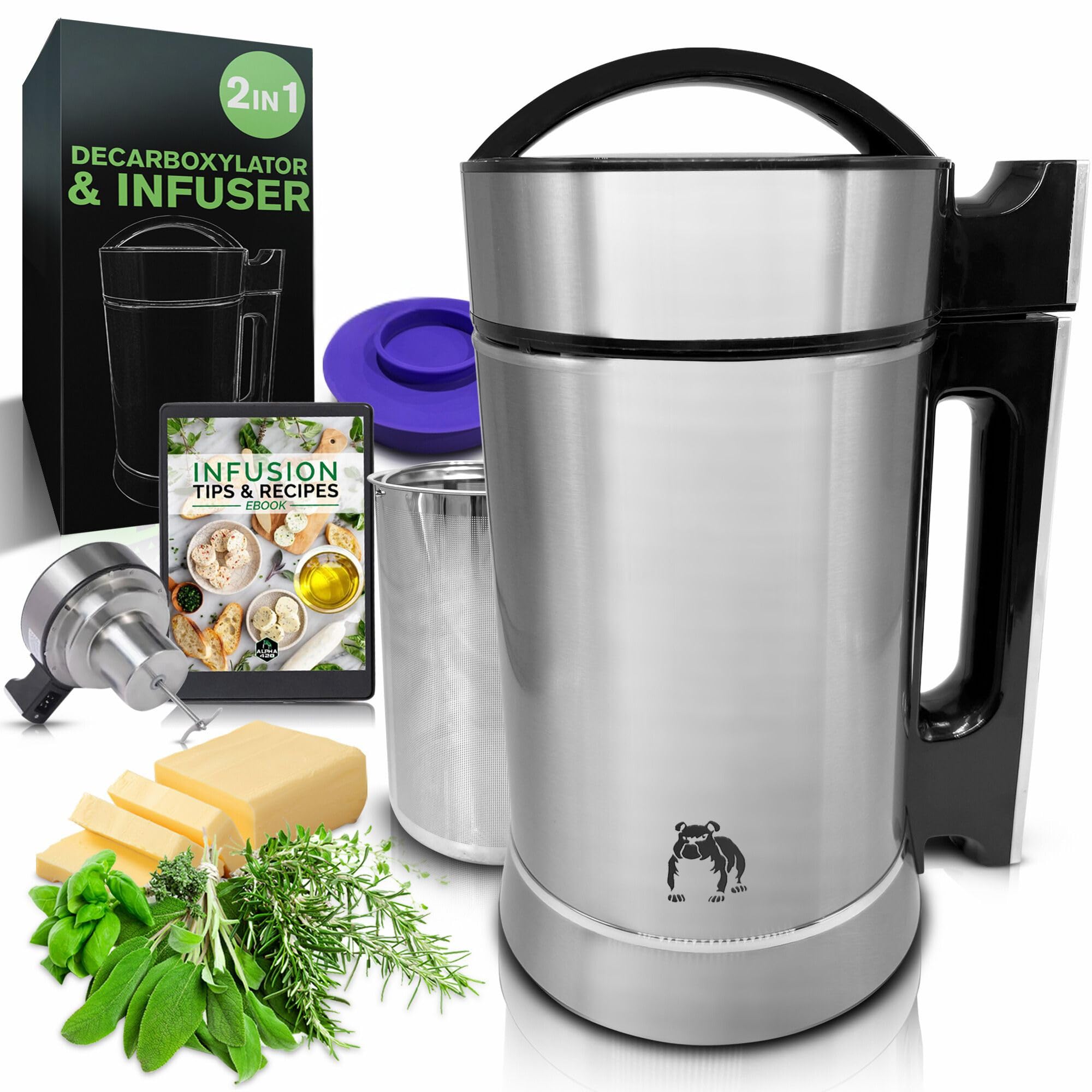 2 in 1 Decarboxylator and Infuser Machine - Electric Butter Maker & Oil Infuser for Homemade Gummies, Edibles & Tinctures | Includes Free Recipe eBook | Perfect for DIY Cannabis Cooking & Herbal Extractions