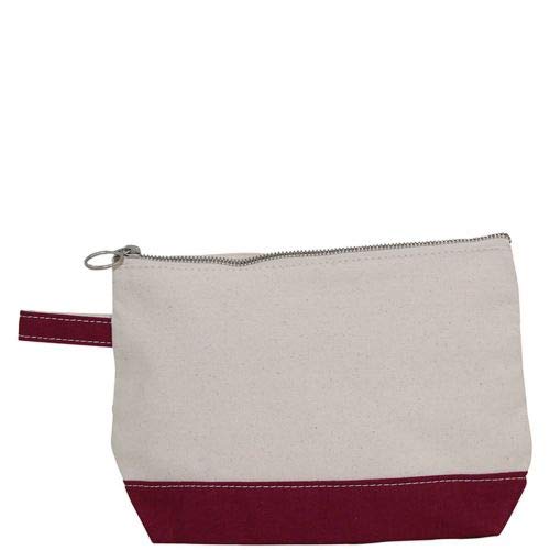 Custom Monogram Makeup Bag for Women - Elegant Maroon Cosmetic Pouch | Perfect for Travel, Gym & Gift Giving