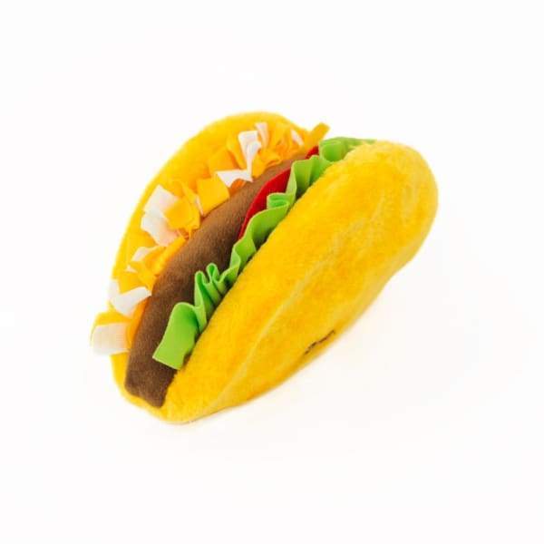 ZippyPaws NomNomz Jumbo Taco Plush Dog Toy - Fun Interactive Chew Toy for Large Dogs, Perfect for Playtime & Training | Great for Fetch, Tug-of-War & Cuddling
