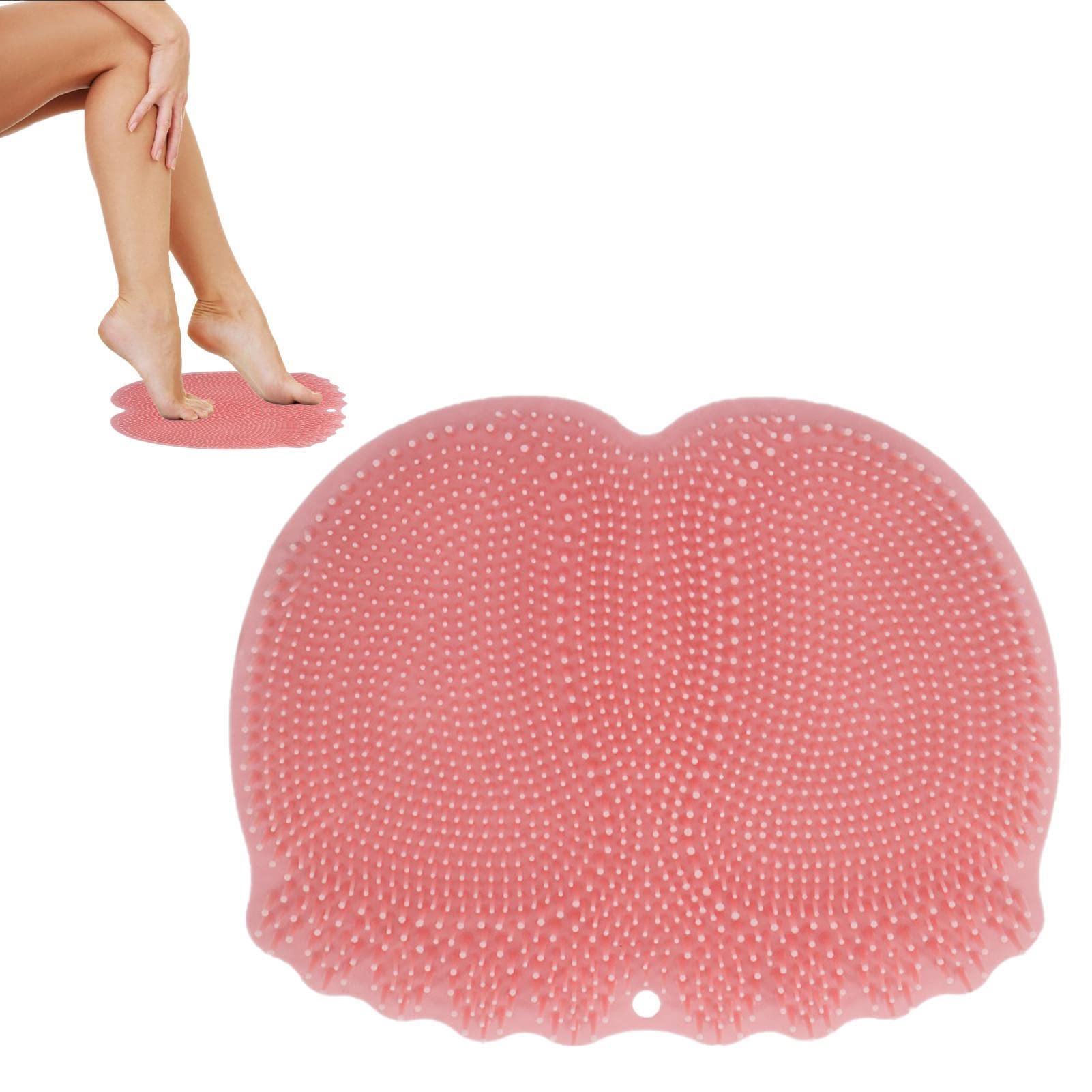 LOBOY Silicone Body Scrubber & Foot Massager - Exfoliating Shower Brush for Back, Buttocks, Legs & Feet - Soft Bristles for Gentle Skin Cleansing & Relaxing Spa Experience at Home