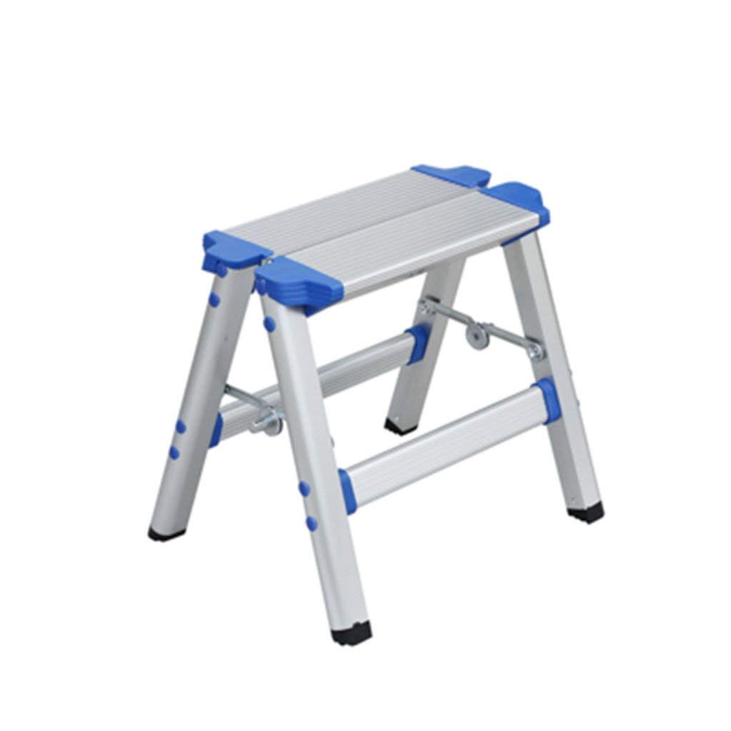 NEVKA Aluminum Step Stool with Non-Slip Surface - Foldable Horse Stool, Thick Pedestal Footrest for Kitchen, Bathroom & Garage Use