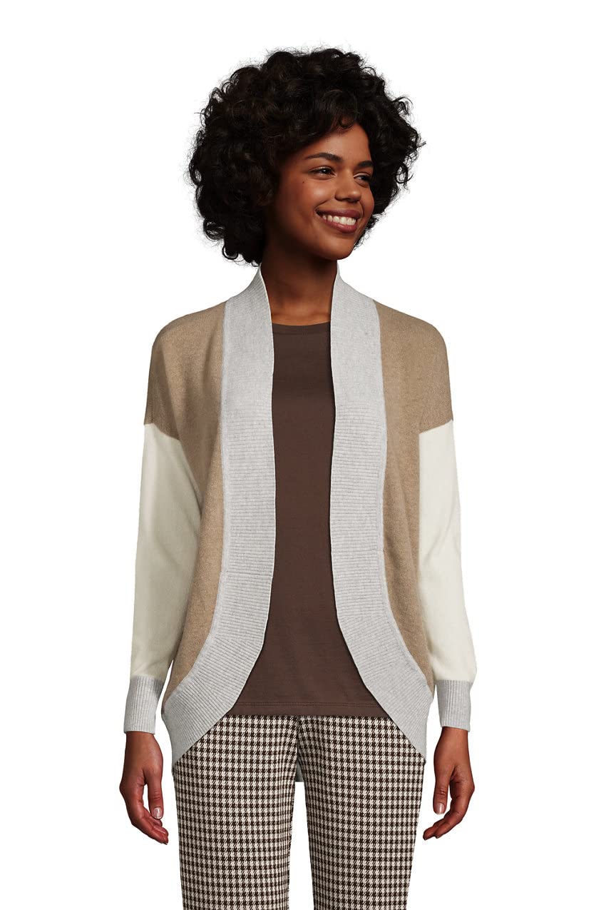 Lands' End Women's Tall Cashmere Cocoon Cardigan Sweater - Soft Warm Winter Knitwear for Office, Lounge & Casual Outfits