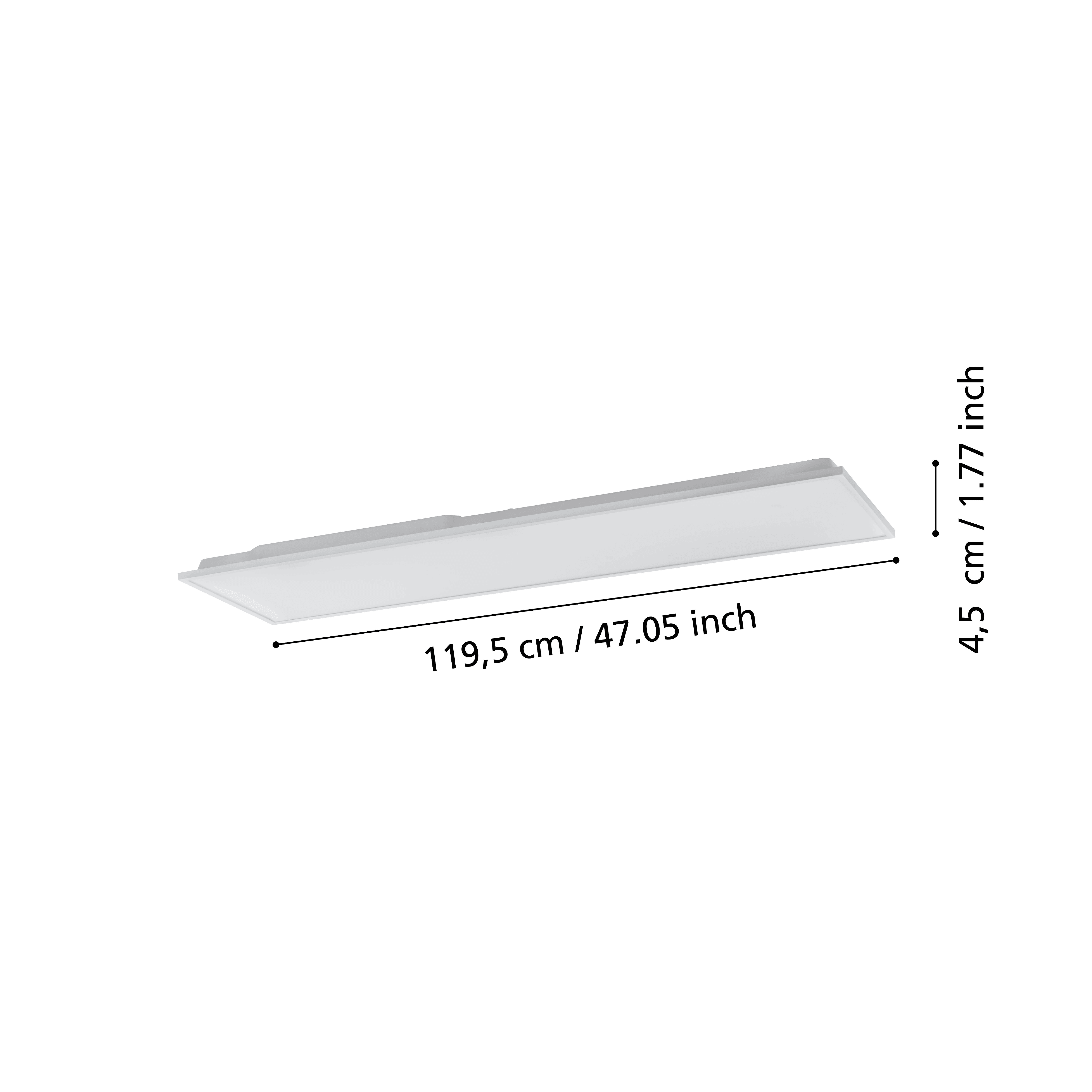 Eglo Connect Herrora Z White Rectangular Smart LED Panel Flush Mount Ceiling Light - Dimmable WiFi Control for Home, Office & Kitchen Lighting