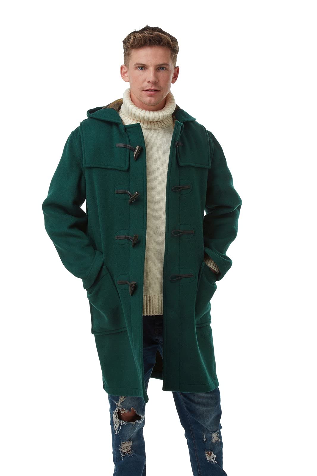 Original Montgomery Men's Duffle Coat - Classic Wool Toggle Front Coat for Winter | Warm Outerwear for Casual & Formal Occasions