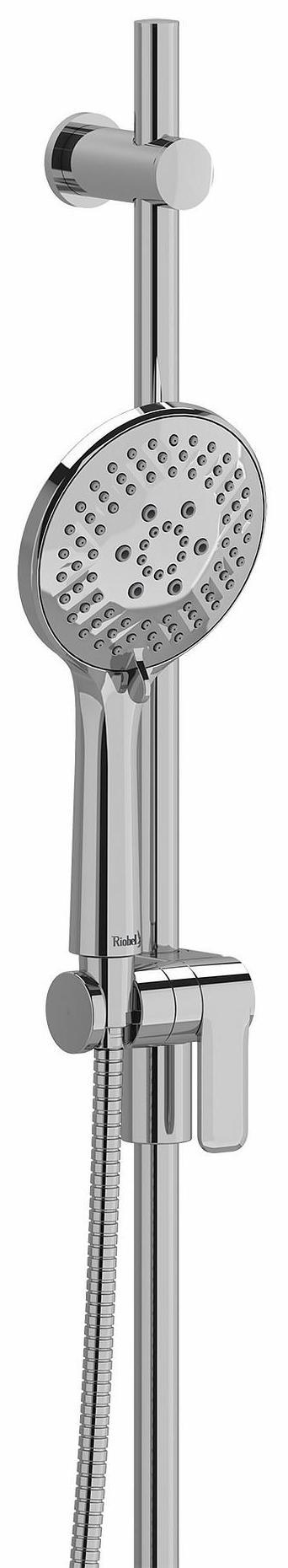 4-Function Adjustable Handheld Shower Head with 36-Inch Slide Bar - Chrome Finish (Model 1010C RIOBEL) for Bathroom, Spa & Relaxation