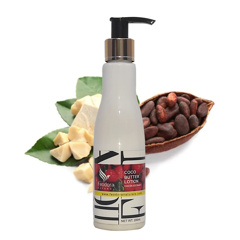 Feodora Coco Butter Lotion for Dry Skin - Deep Moisturizing Body Lotion with Natural Cocoa Butter - Perfect for Daily Hydration & After Shower Use
