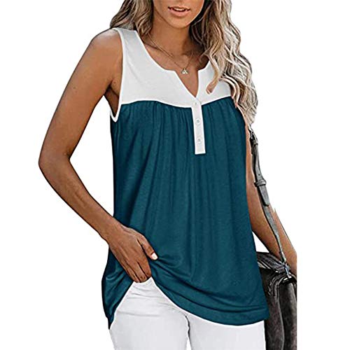 Women's Pleated Tank Tops - Sleeveless V-Neck Summer Casual Tunic Tee Shirts | Usupdd Basic Tops for Women | Perfect for Beach, Yoga & Everyday Wear