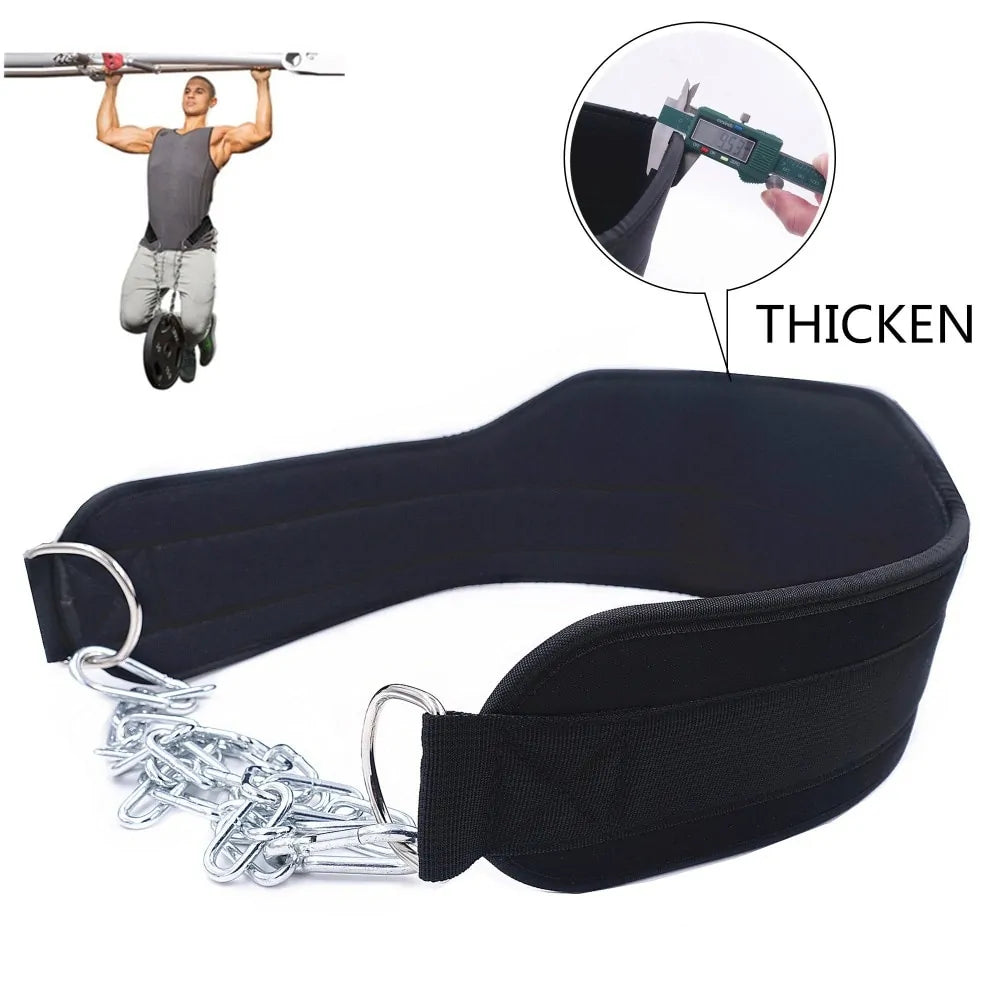 Premium Weight Lifting Belt with Chain - Heavy Duty Gym Belt for Powerlifting & Weight Training - Perfect for CrossFit, Bodybuilding & Strength Workouts