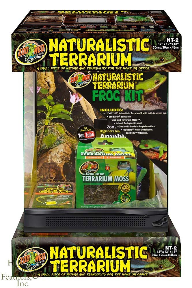 Zoo Med Naturalistic Terrarium Kit for Frogs, Reptiles & Amphibians - Complete Habitat Setup with Plants & Decor for Terrarium Enthusiasts | Perfect for Tree Frogs, Dart Frogs & Vivarium Displays