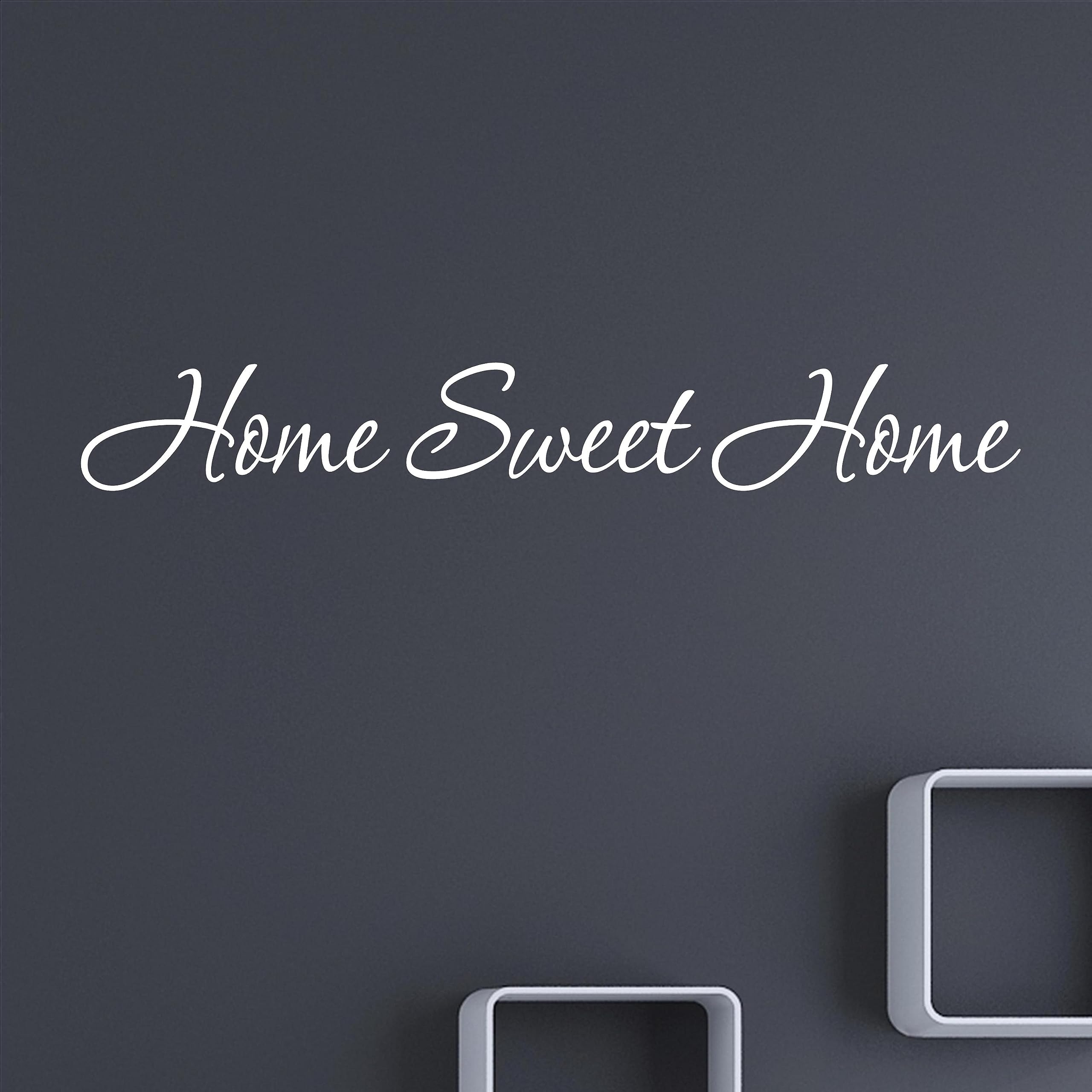 Home Sweet Home Wall Decal - White Vinyl Sticker - Made in USA - Living Room & Bedroom Wall Decor - Perfect for Home, Nursery, and Office Decoration