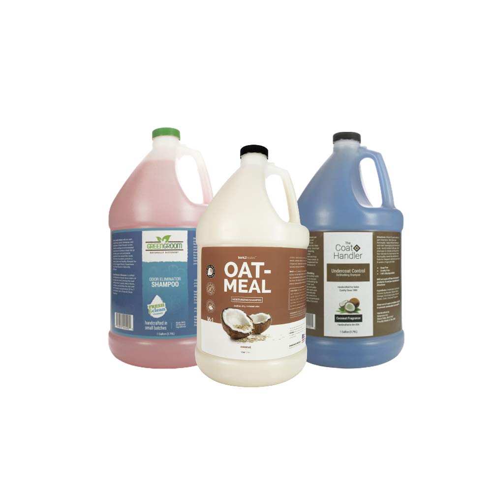 Bark2Basics Oatmeal Dog Shampoo for Sensitive Skin - Undercoat Control Deshedding & Odor Eliminating Formula - Gentle Pet Grooming for Dry Itchy Coat - Perfect for Bath Time & Allergy Relief