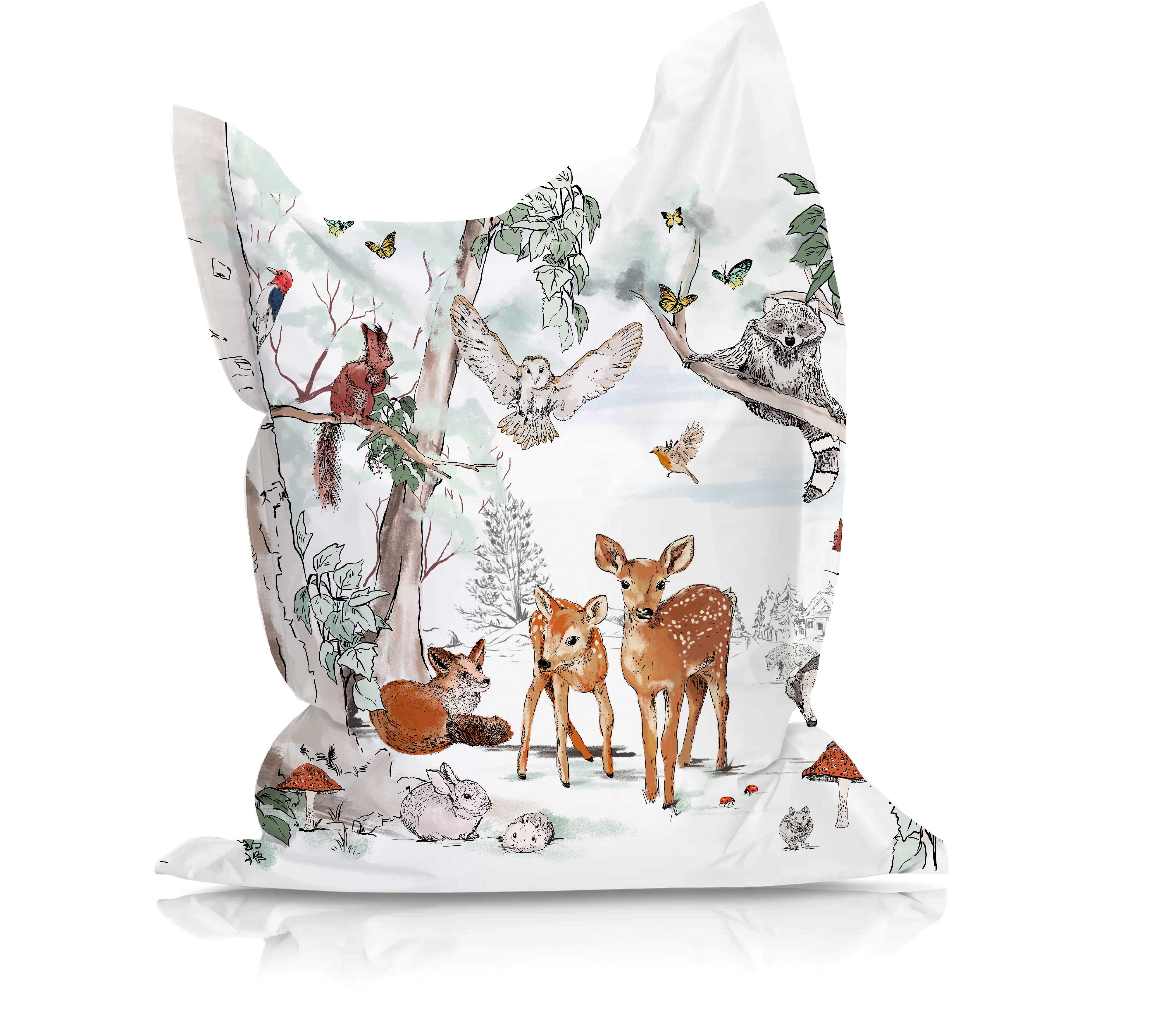 Comfy Bean Bag Chair - Magical Forest Design for Kids & Teens | Perfect for Bedrooms, Playrooms & Relaxation