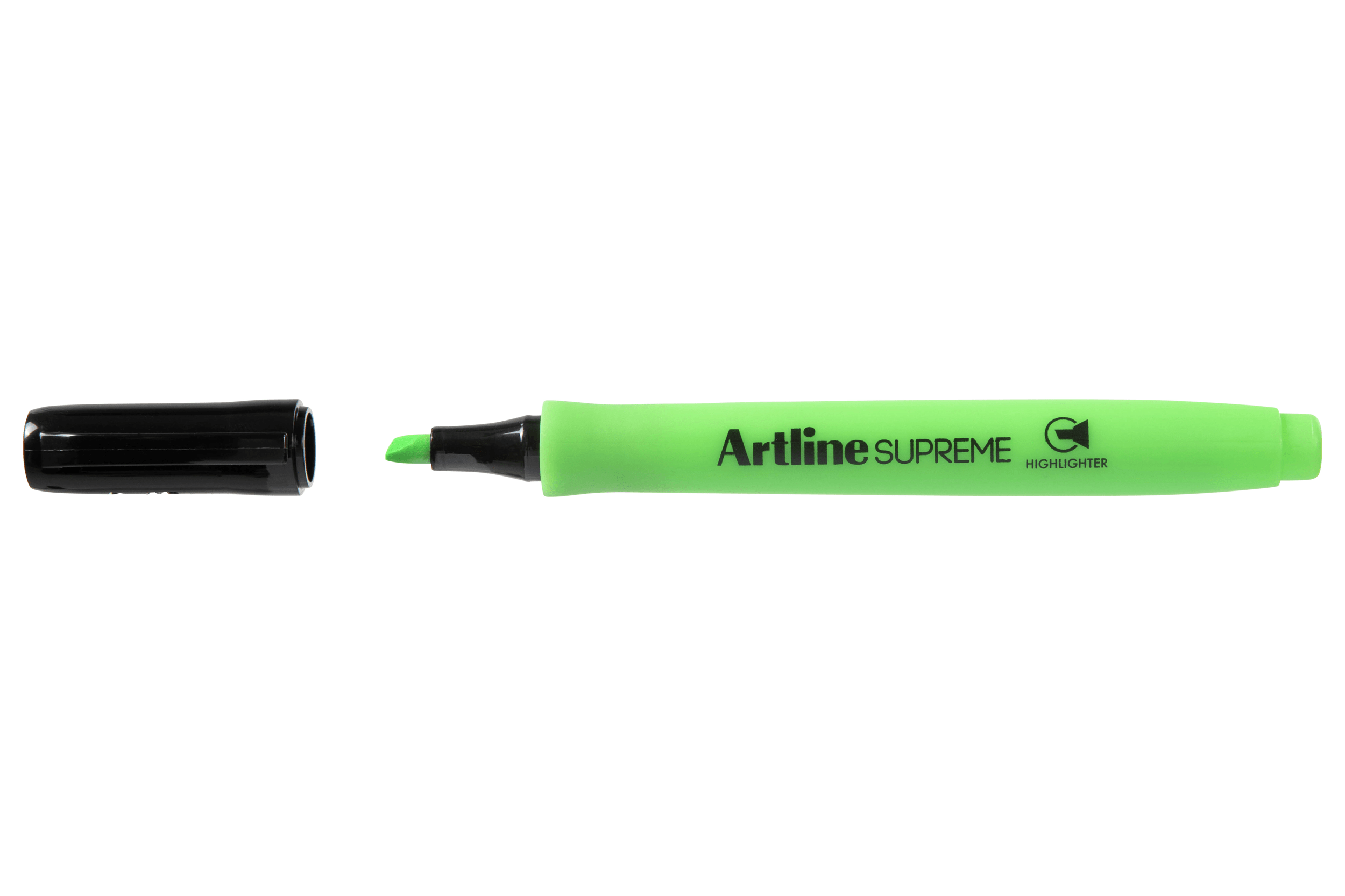 Artline Supreme Highlighter Markers - Pack of 12, Vibrant Green Ink for School, Office & Study Notes - Perfect for Students, Teachers & Professionals