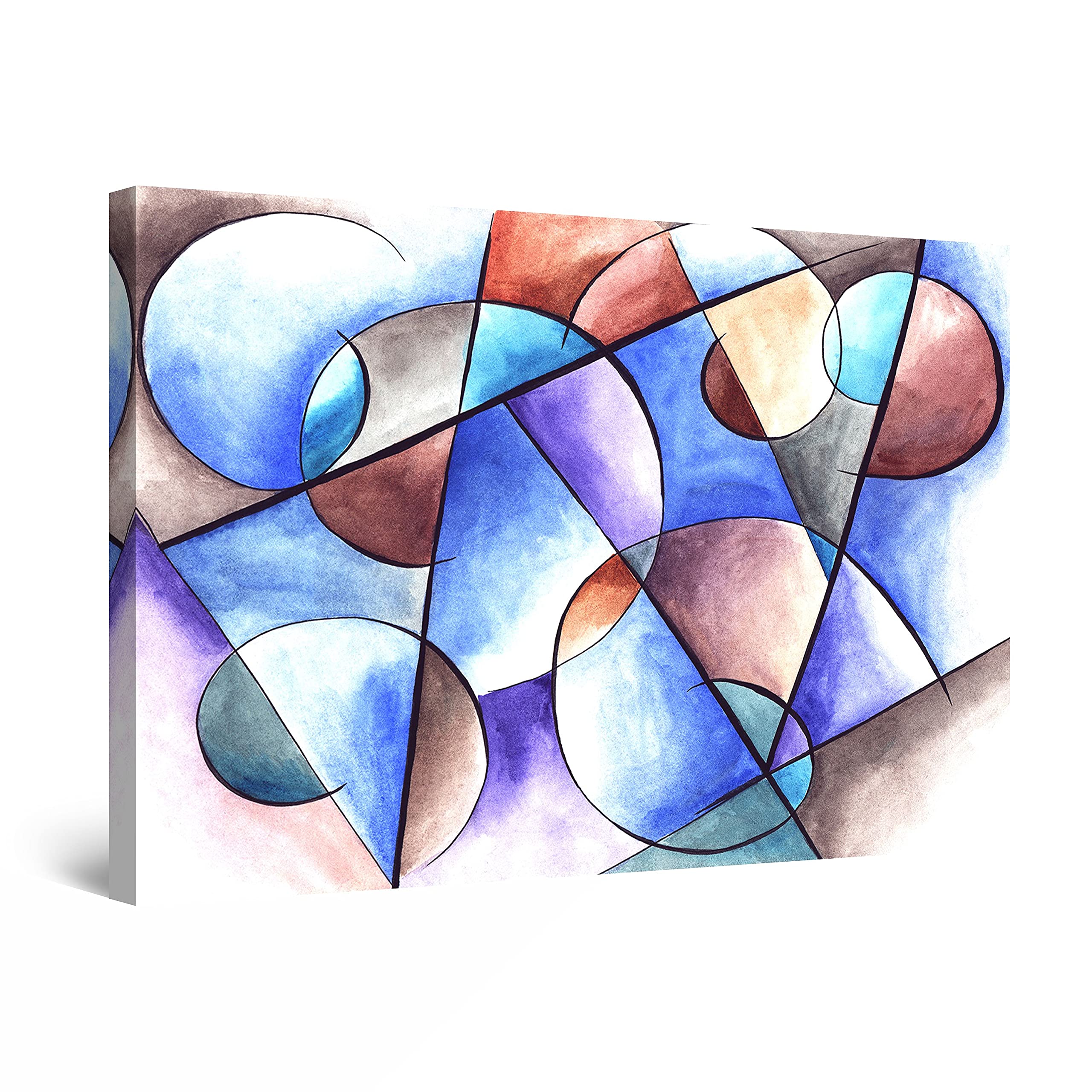 Modern Geometric Canvas Wall Art - 24x36 Inch Abstract Imagination Print for Bedroom & Living Room Decor - Perfect for Home Office, Dorm, or Gift