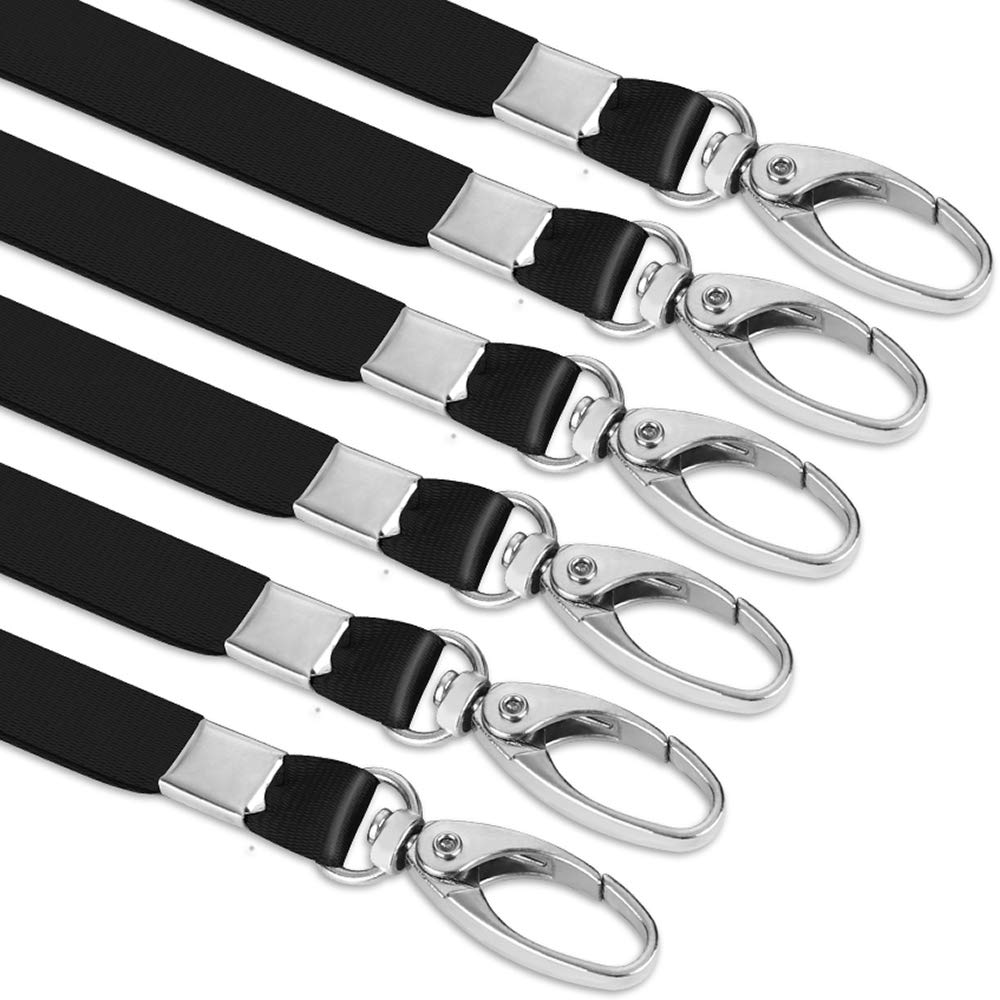 50 Pack Bulk Lanyards with Clips & Hook for ID Badges & Kids - School & Office Use