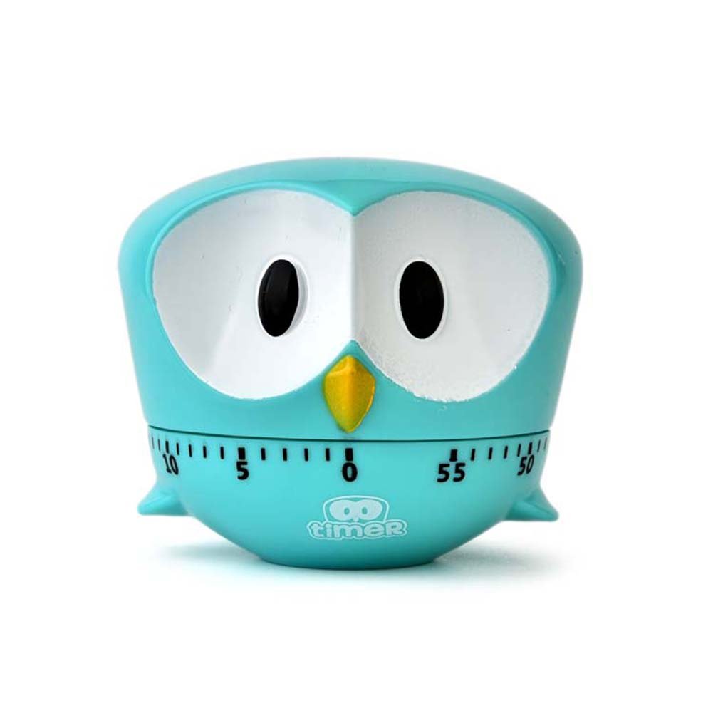 Big Eyed Eagle Cartoon Mechanical Kitchen Timer - 60 Minute Manual Cooking Timer with Loud Alarm - Perfect for Baking, Cooking, and Classroom Activities (Blue)