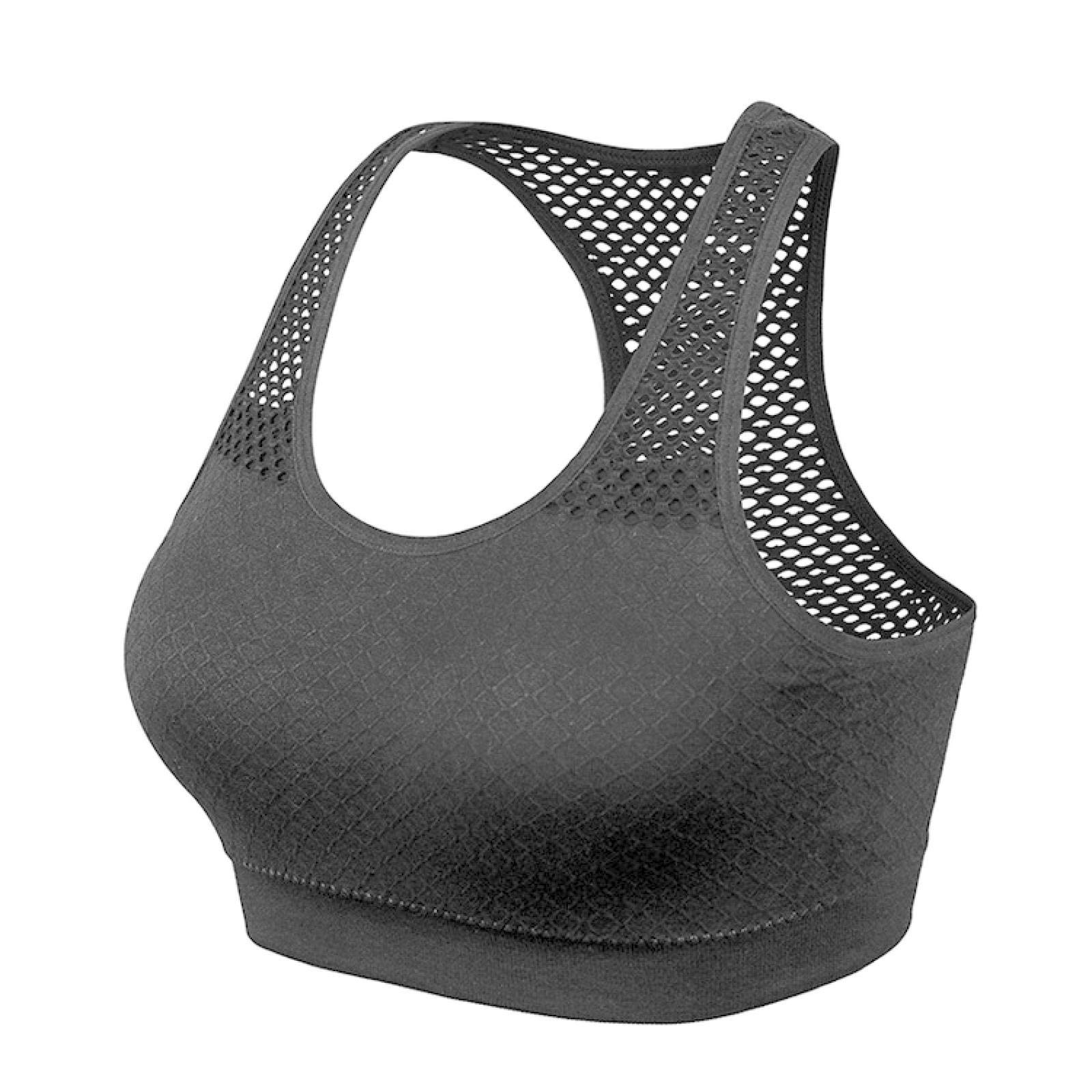Women's Quick Dry Mesh Sports Bra - Wireless Push Up Shockproof Fitness Top for Gym, Yoga & Running | Breathable Comfort & Support | Black