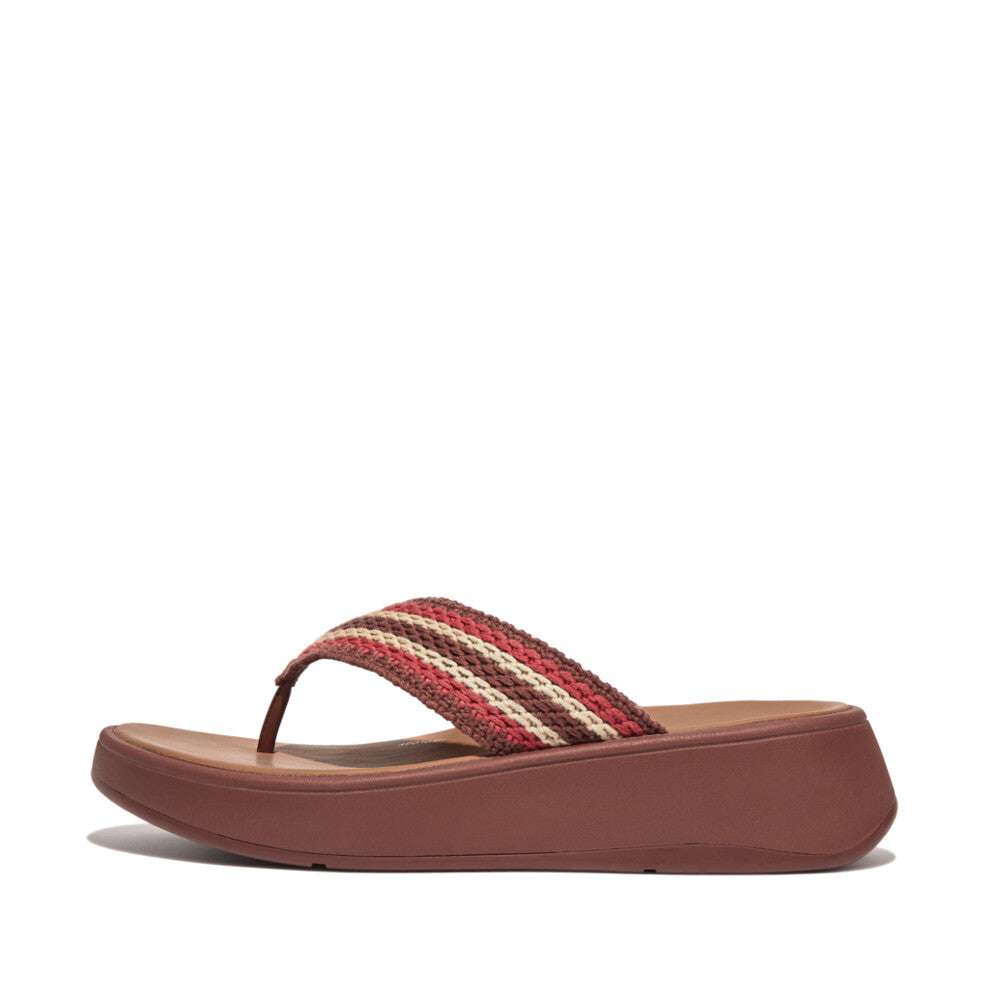 FITFLOP F MODE CROCHET FLATFORM TOE POST SANDALS for Women - Comfortable Summer Beach Flip Flops with Arch Support | Perfect for Vacation, Poolside, and Casual Outings