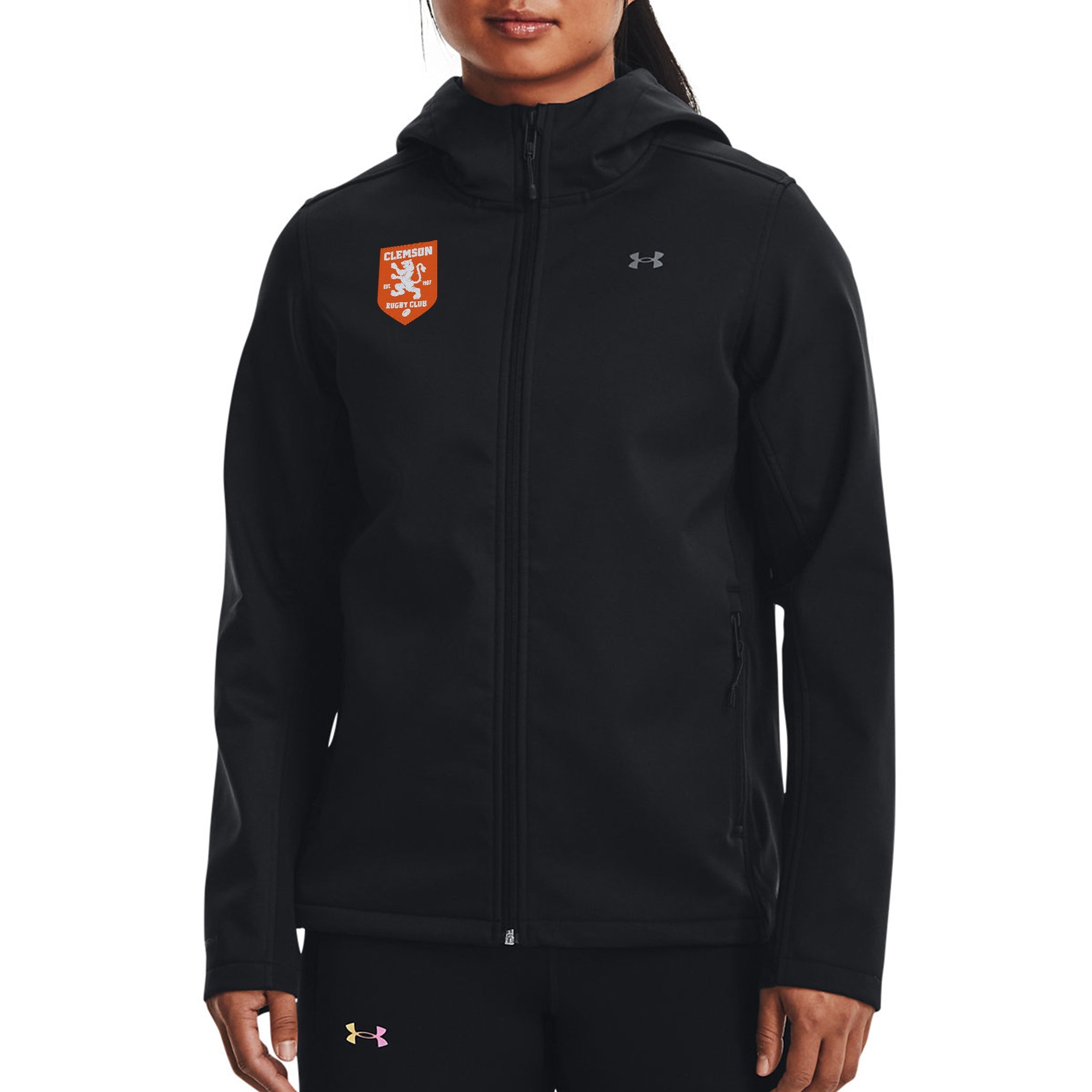 Clemson Tigers Women's Rugby Infrared Coldgear Hooded Jacket for Training & Outdoor Activities
