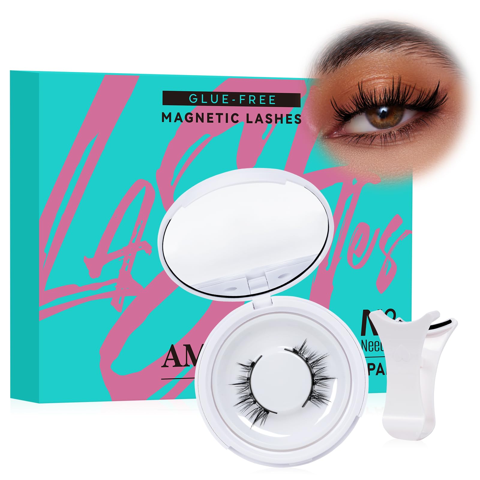 Magnetic Eyelash Kit - 5-Piece Natural Wispy False Lashes with Magnetic Clusters & Applicator | No Glue Needed | Reusable Cluster Eyelash Extensions for Everyday Wear, Parties & Special Occasions
