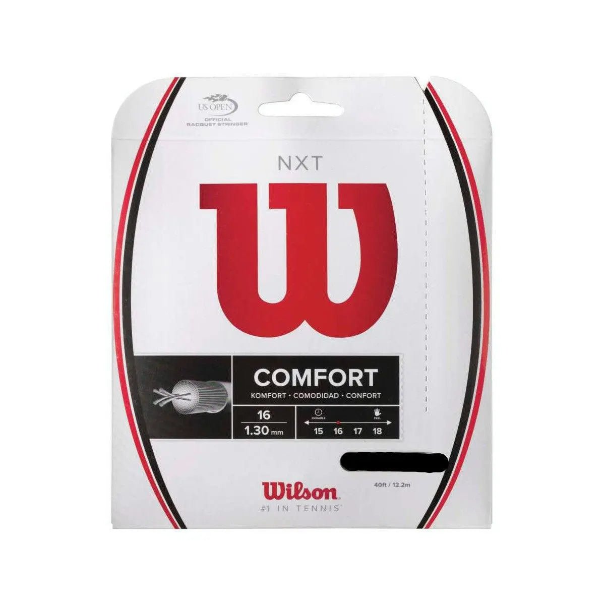 Wilson NXT 16 Tennis String Set - Premium Black Tennis Strings for Enhanced Performance | Perfect for Competitive Play & Recreational Tennis