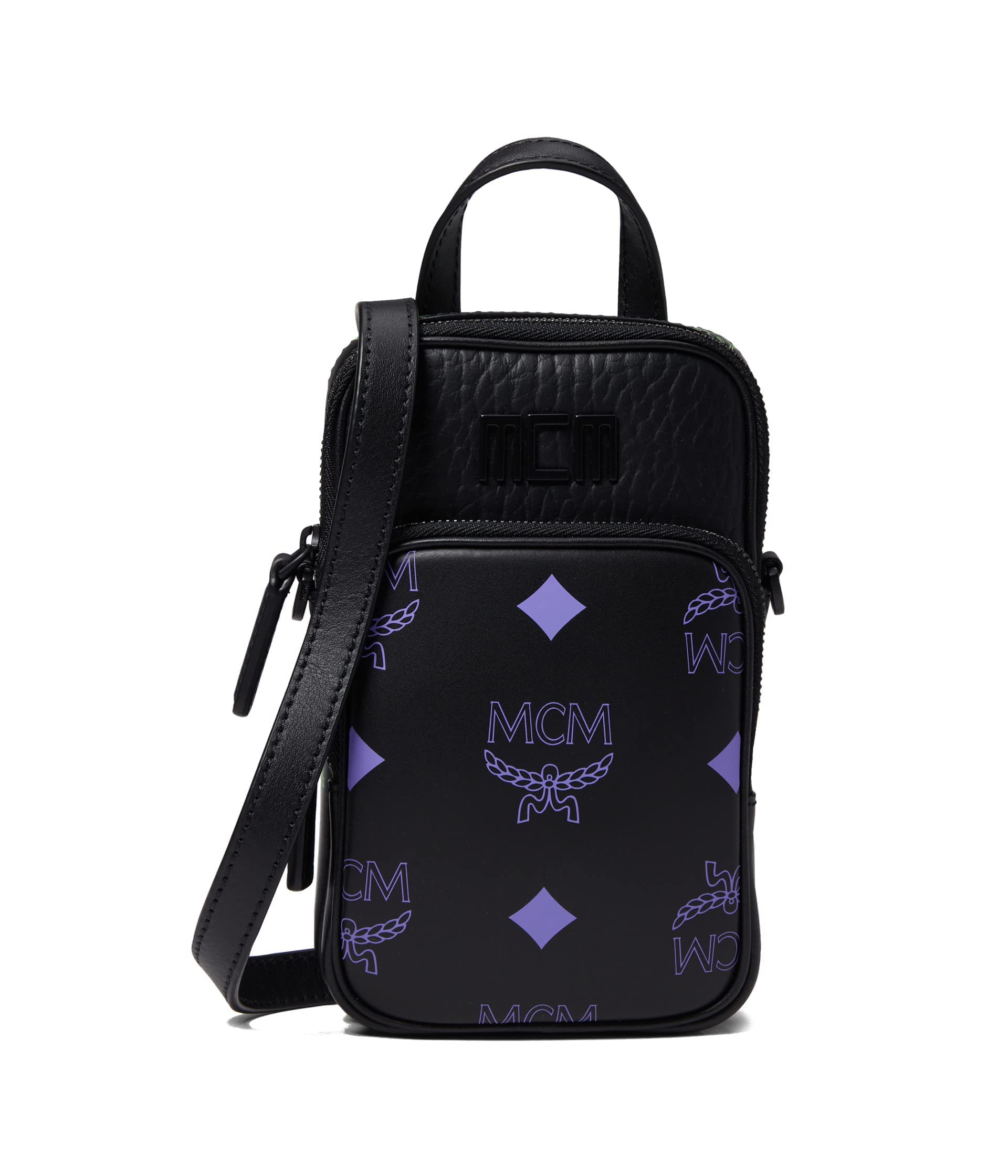 MCM New Castle Crossbody Bag in Dahlia Purple & Summer Green - Stylish One Size Shoulder Purse for Women | Perfect for Daily Use, Travel & Fashion Accessories