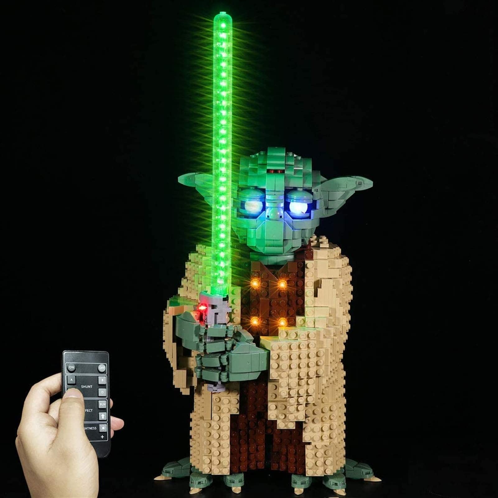 Star Wars Yoda LED Light Set - Remote Control RGB Color Changing Lights for Lego 75255 Building Kit (Lego Not Included) - Perfect for Night Display & Collector's Showcase